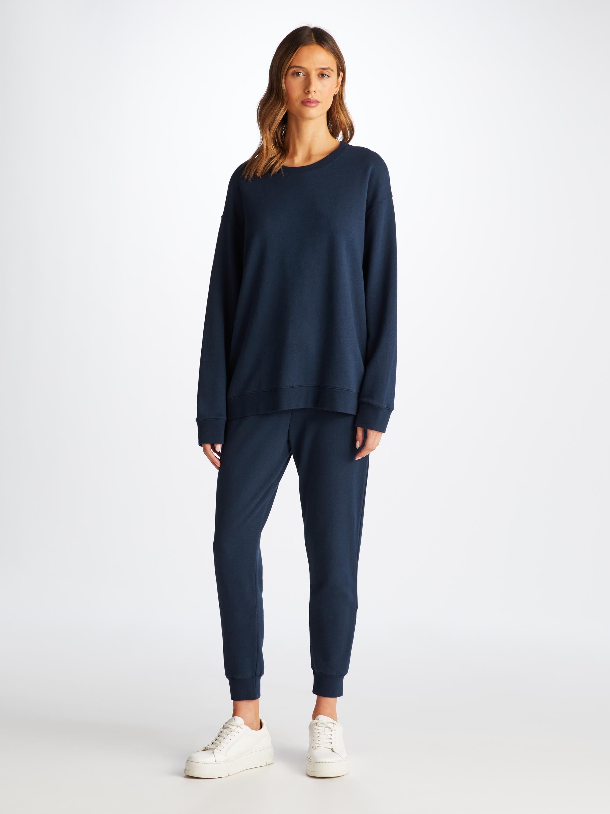 Women s Sweatshirts and Sweatpants Quinn Cotton Modal Navy