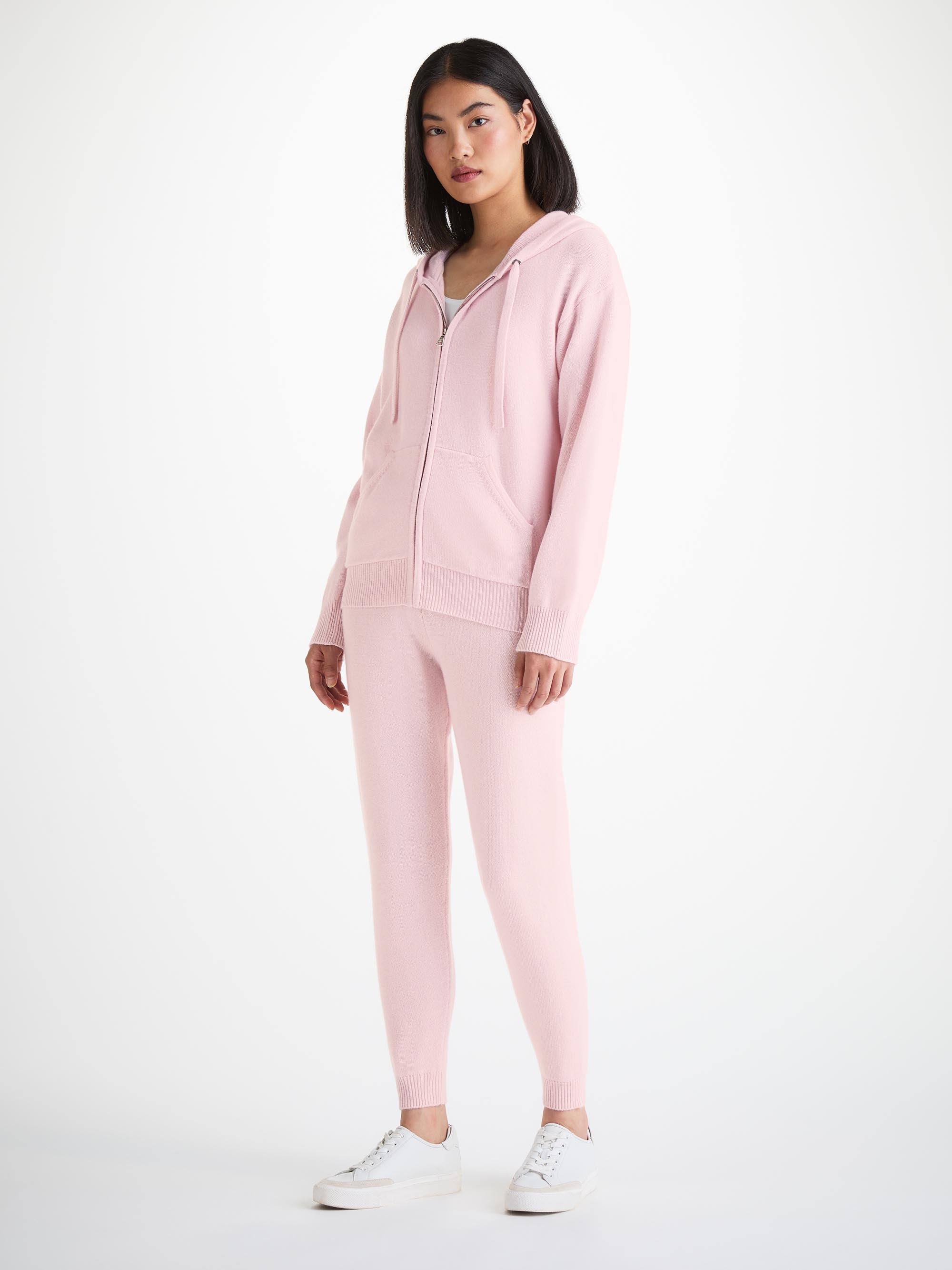 Pink sweatpants and hoodie set sale