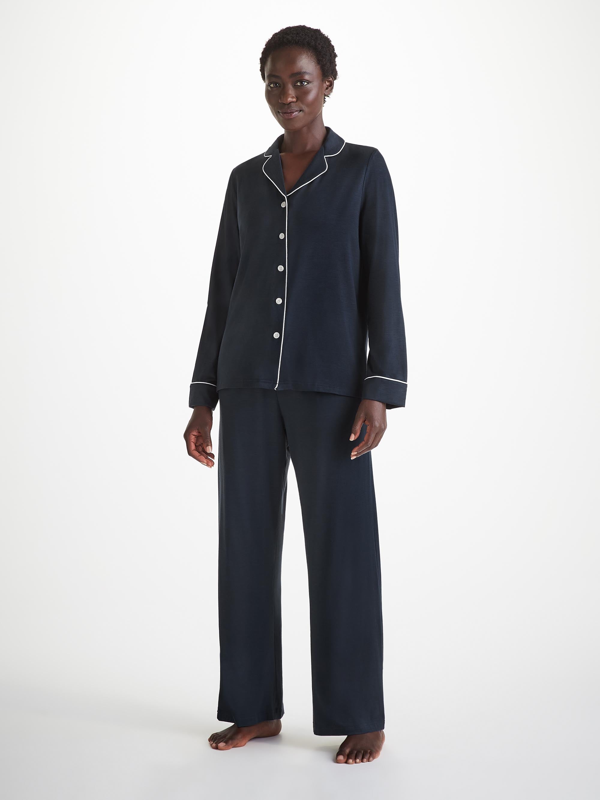 Women s Pyjamas Lara Micro Modal Stretch Navy