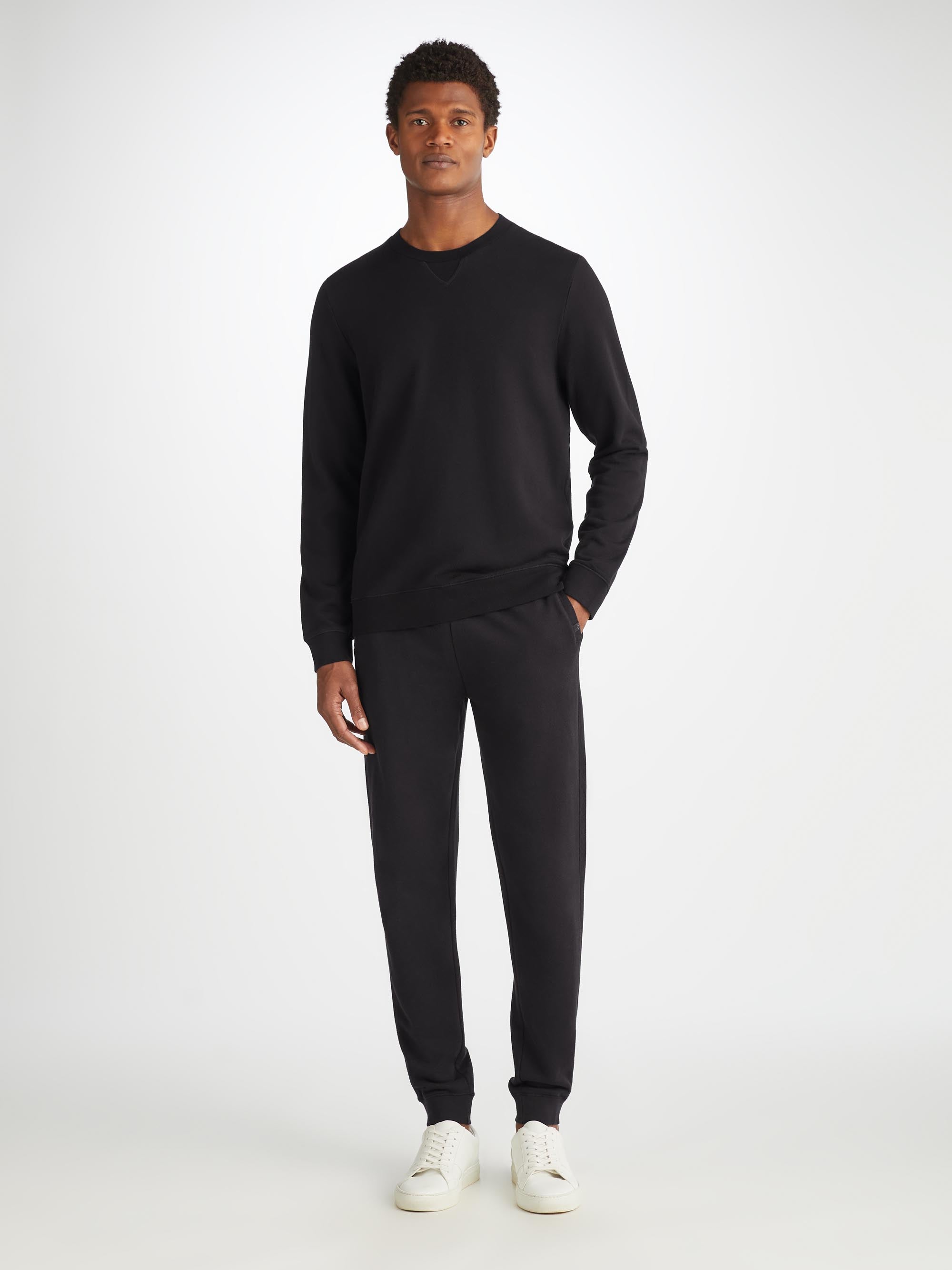 Men s Sweatshirt and Sweatpants Quinn Cotton Modal Black