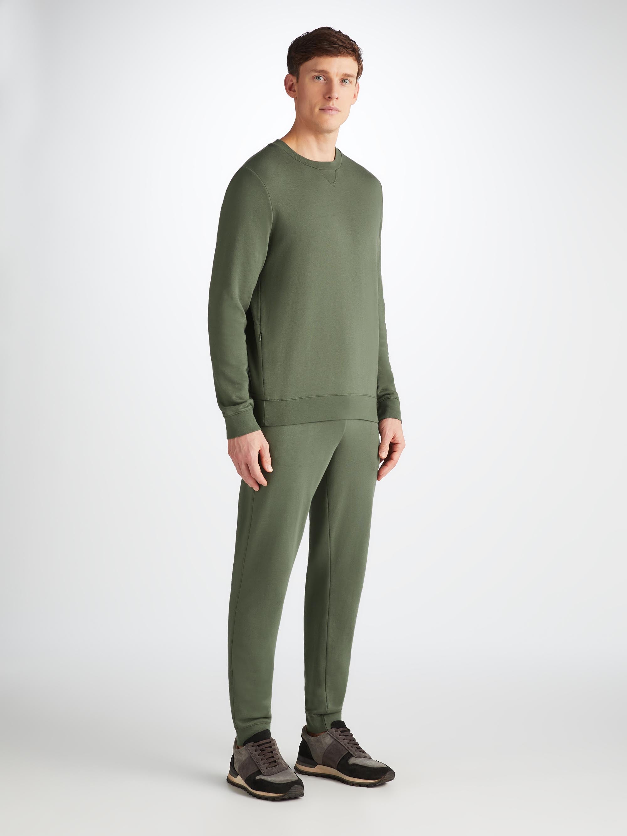 Men s Sweatshirt and Sweatpants Quinn Cotton Modal Soft Green