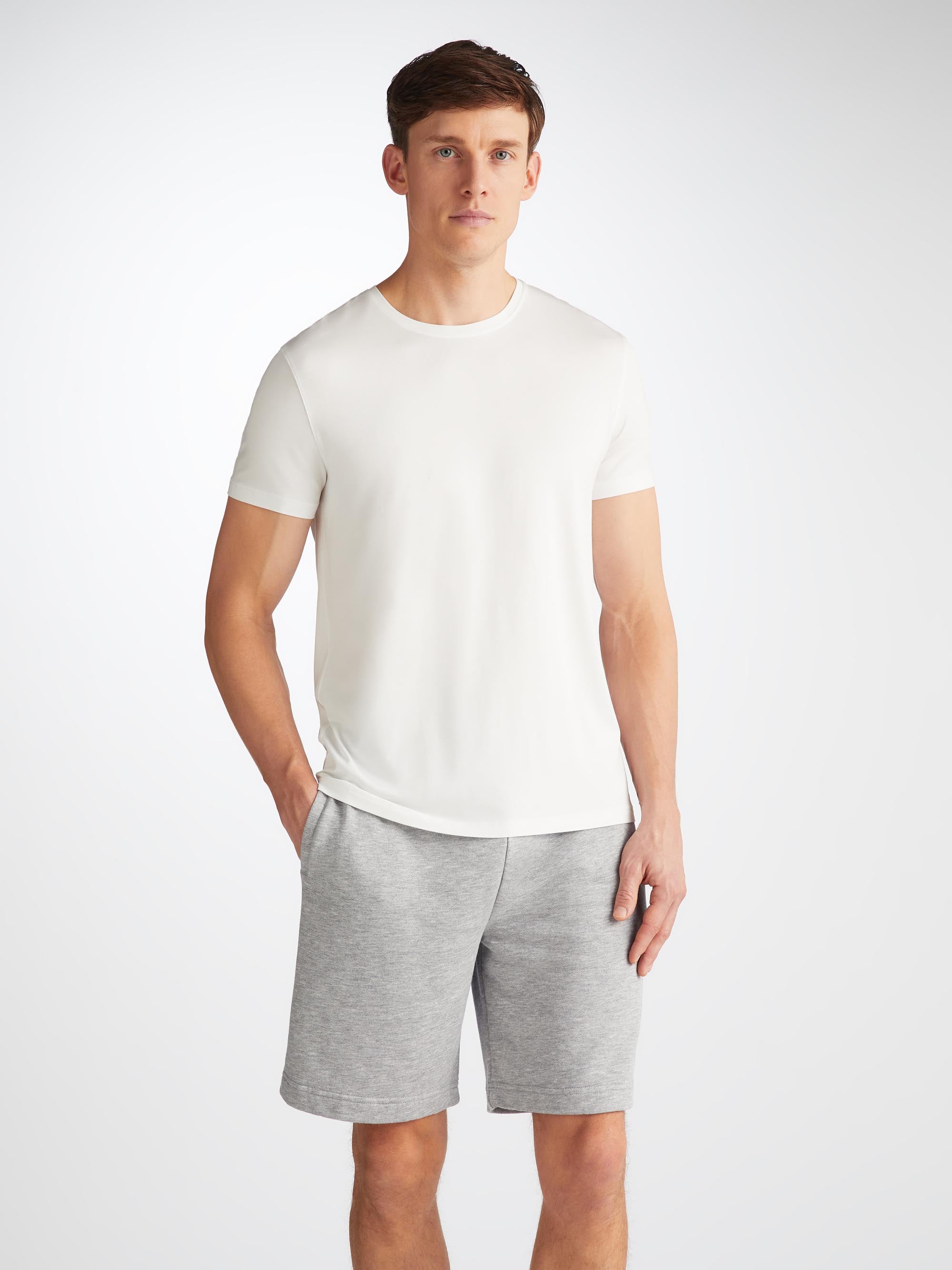 Men s Sweat Shorts Quinn Cotton Modal Silver