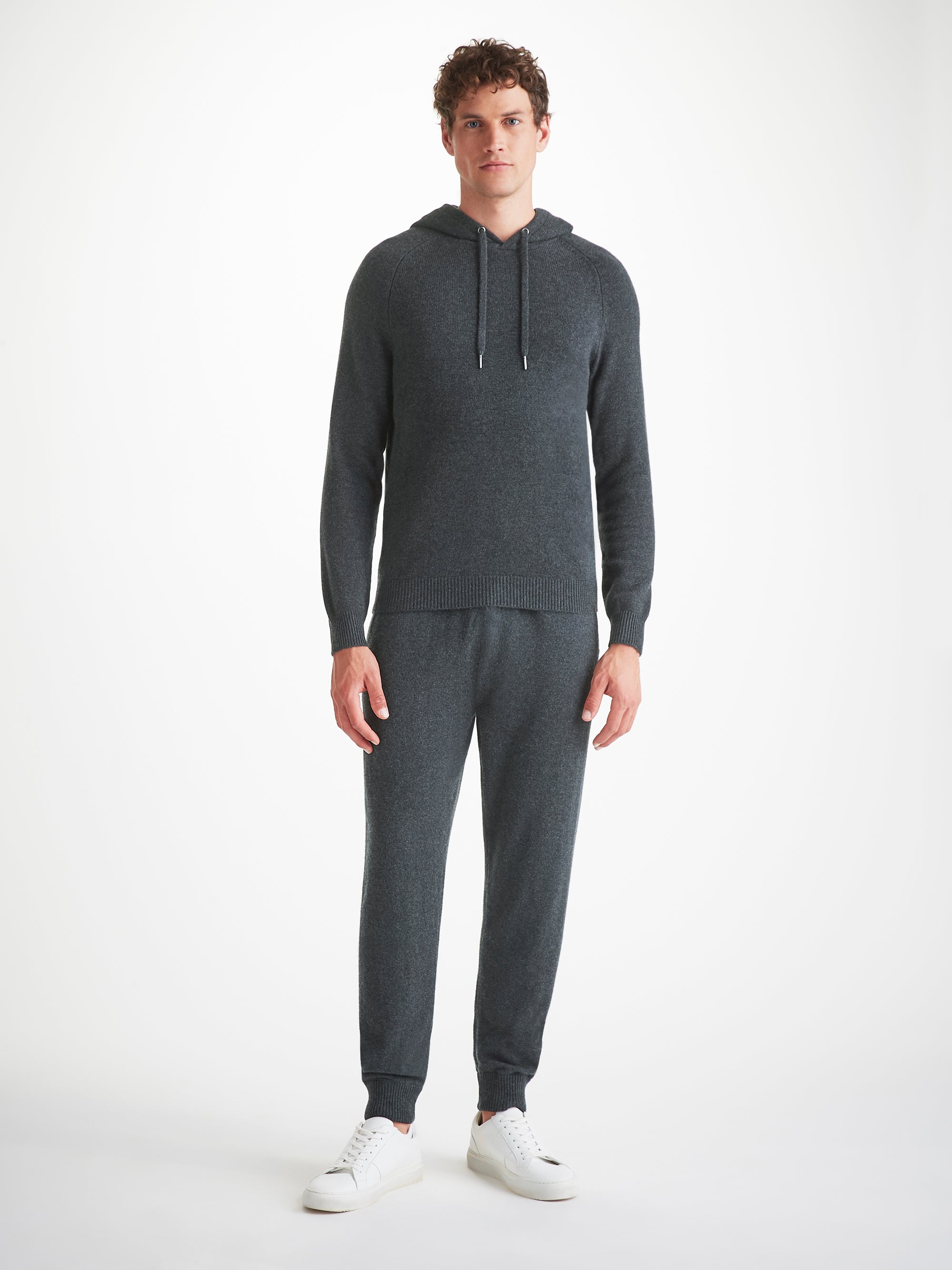 Men s Pullover Hoodie and Track Pants Cashmere Charcoal Set