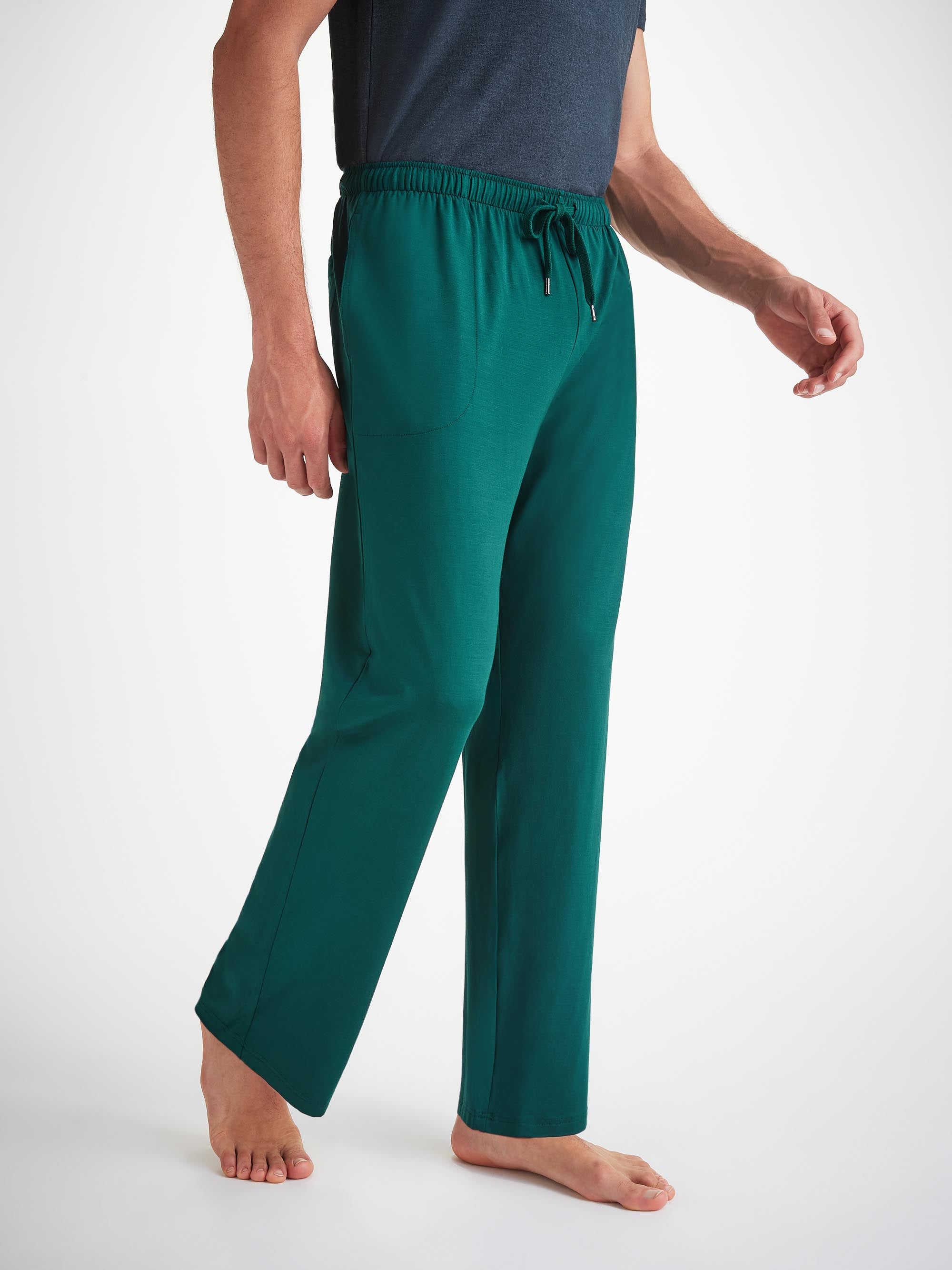 Men s Lounge Trousers Basel Micro Modal Stretch Pine Green