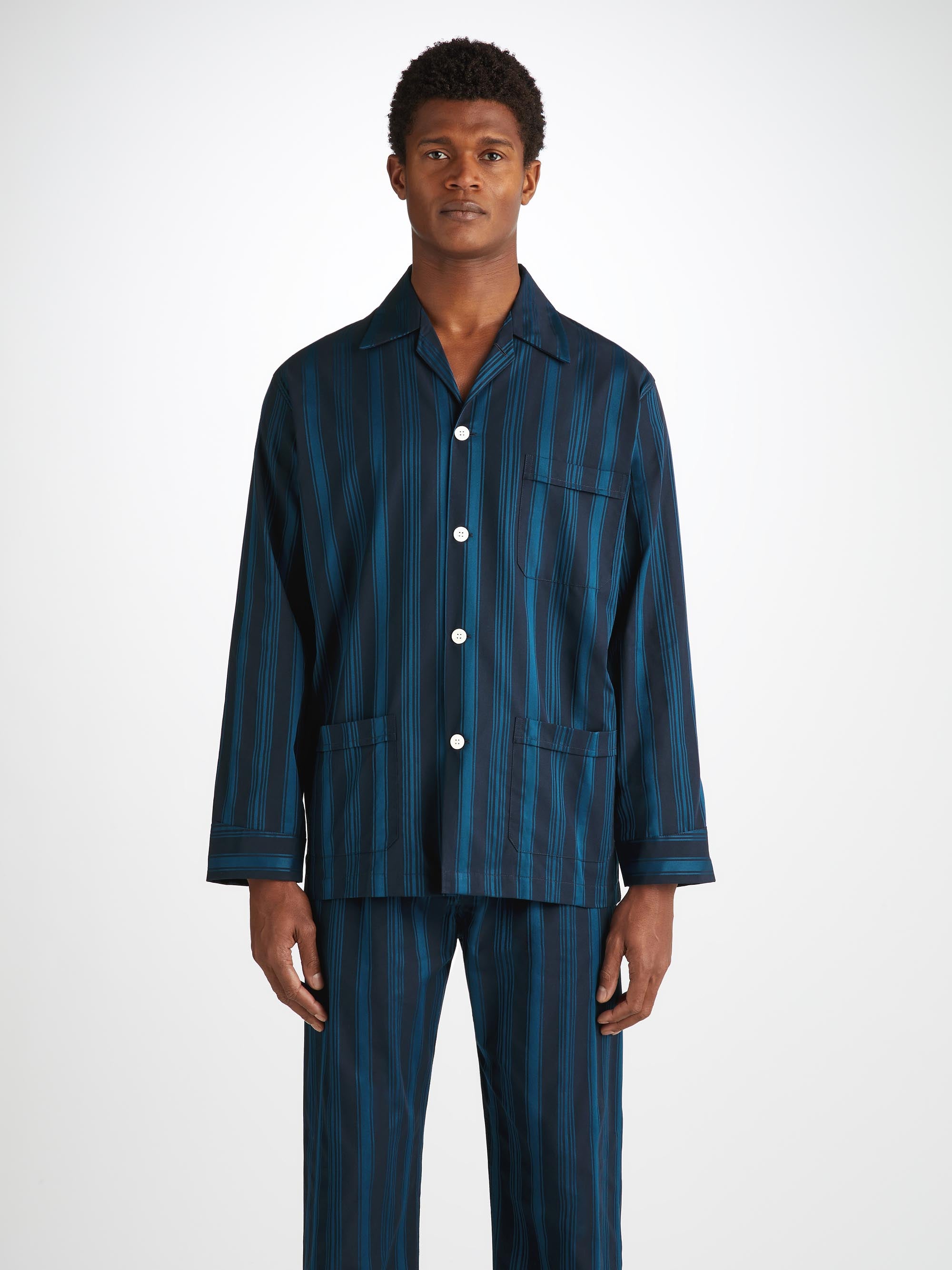 Men s Classic Fit Pyjamas Royal 222 Cotton Navy