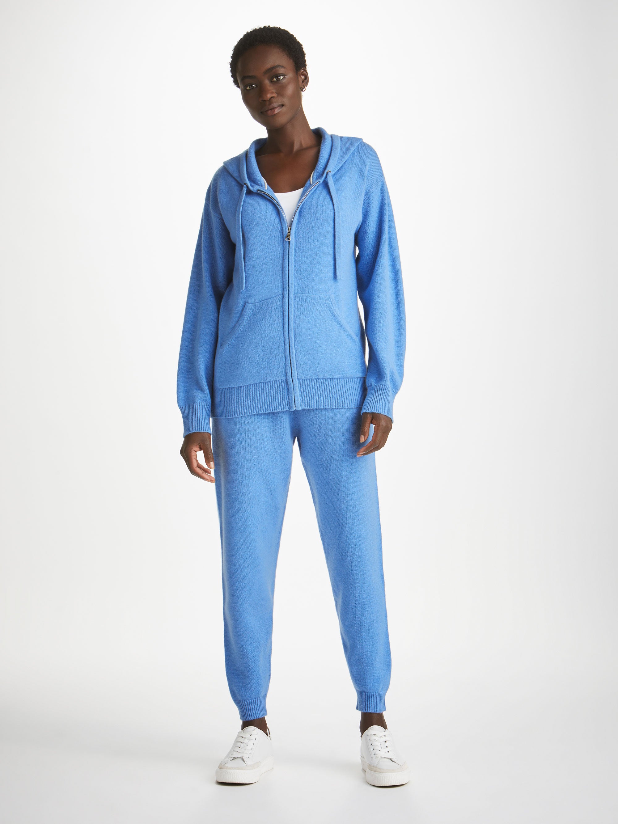 Women s Hoodie and Track Pants Daphne Cashmere Cornflower