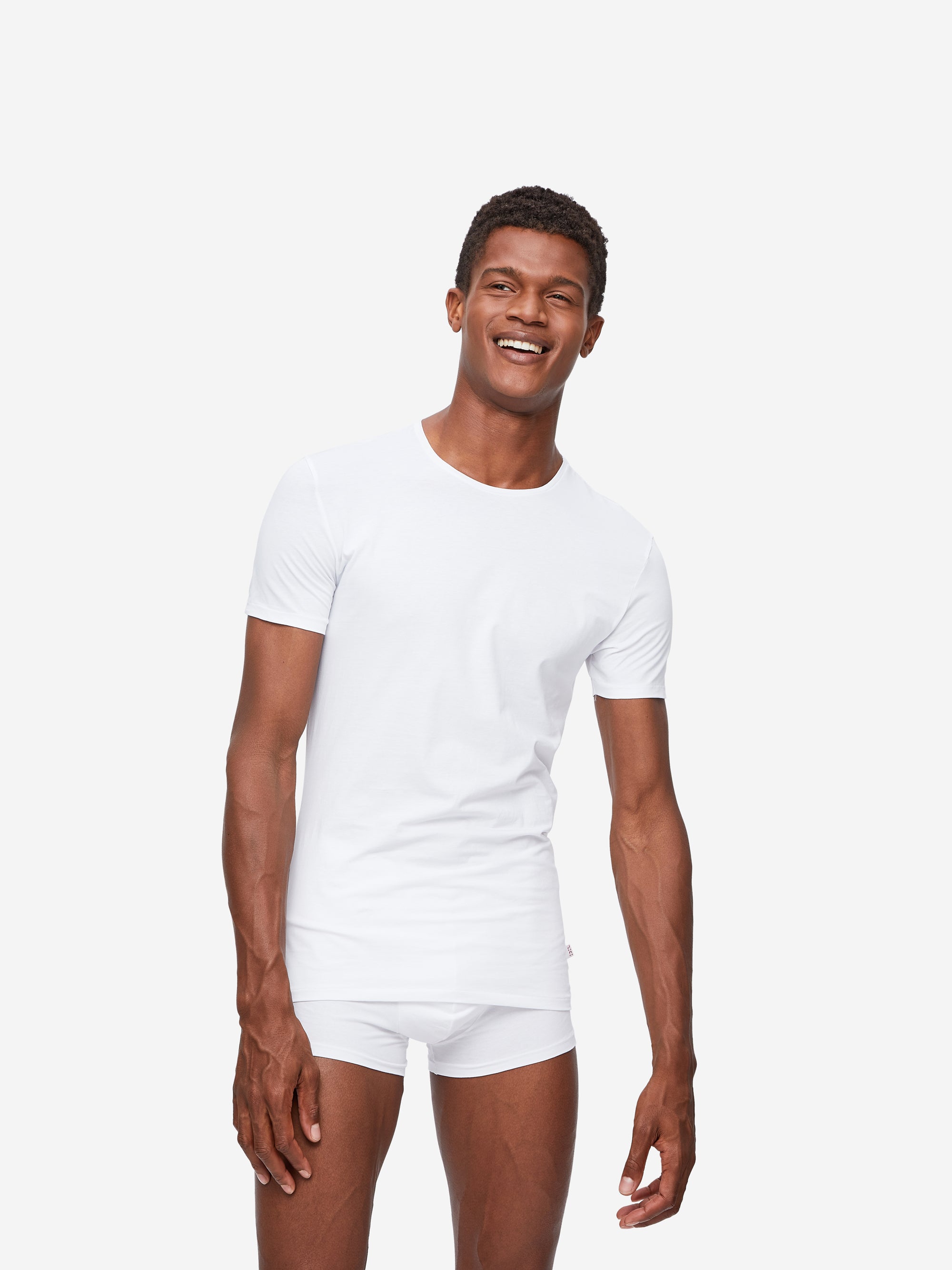 Jack Pima Cotton Stretch White Men's Underwear T-Shirt