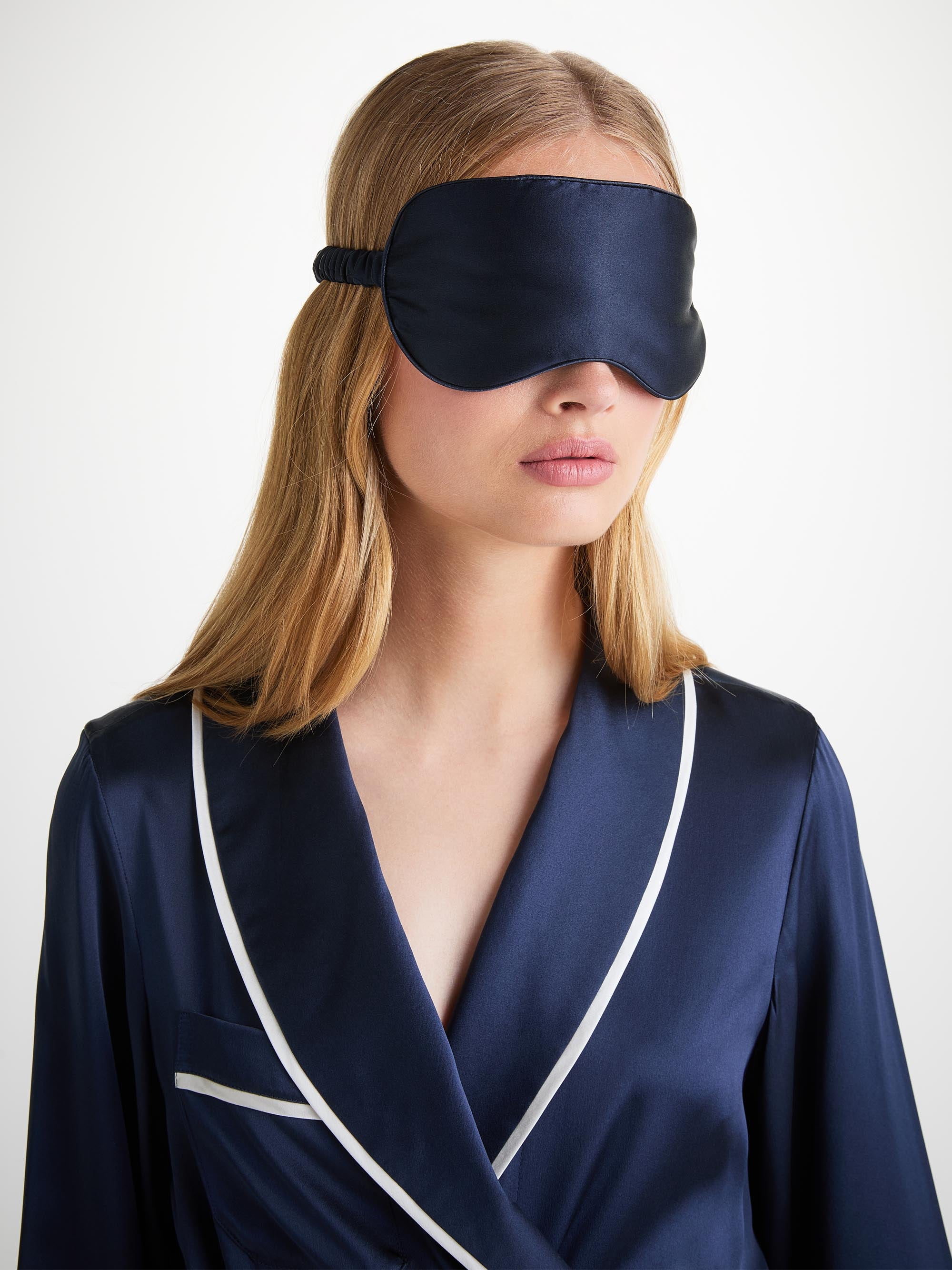 Eye Mask Bailey Silk Satin Navy