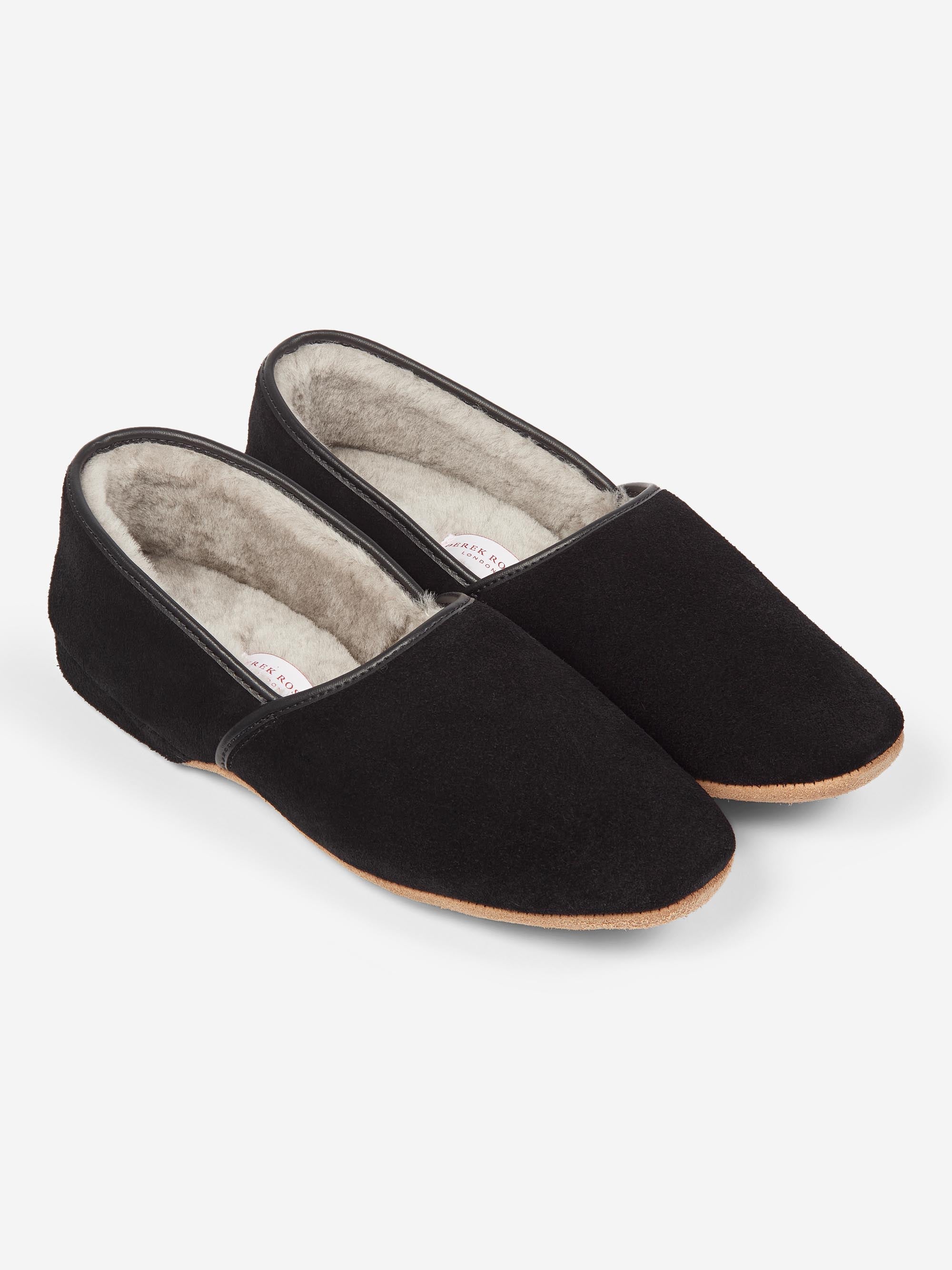 Men's Slippers Crawford Suede Sheepskin Black