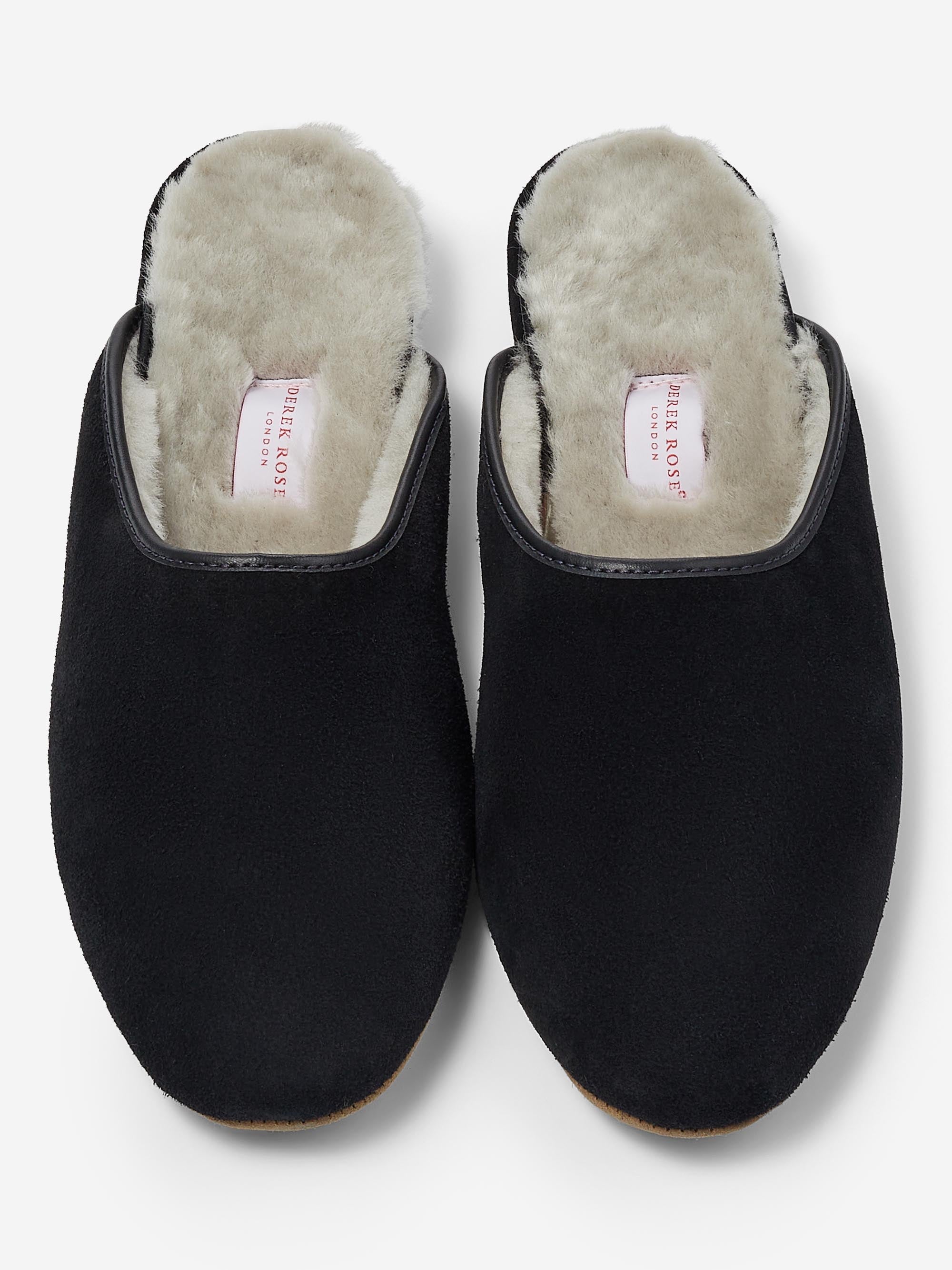 Men's Mule Slippers Douglas Suede Sheepskin Black