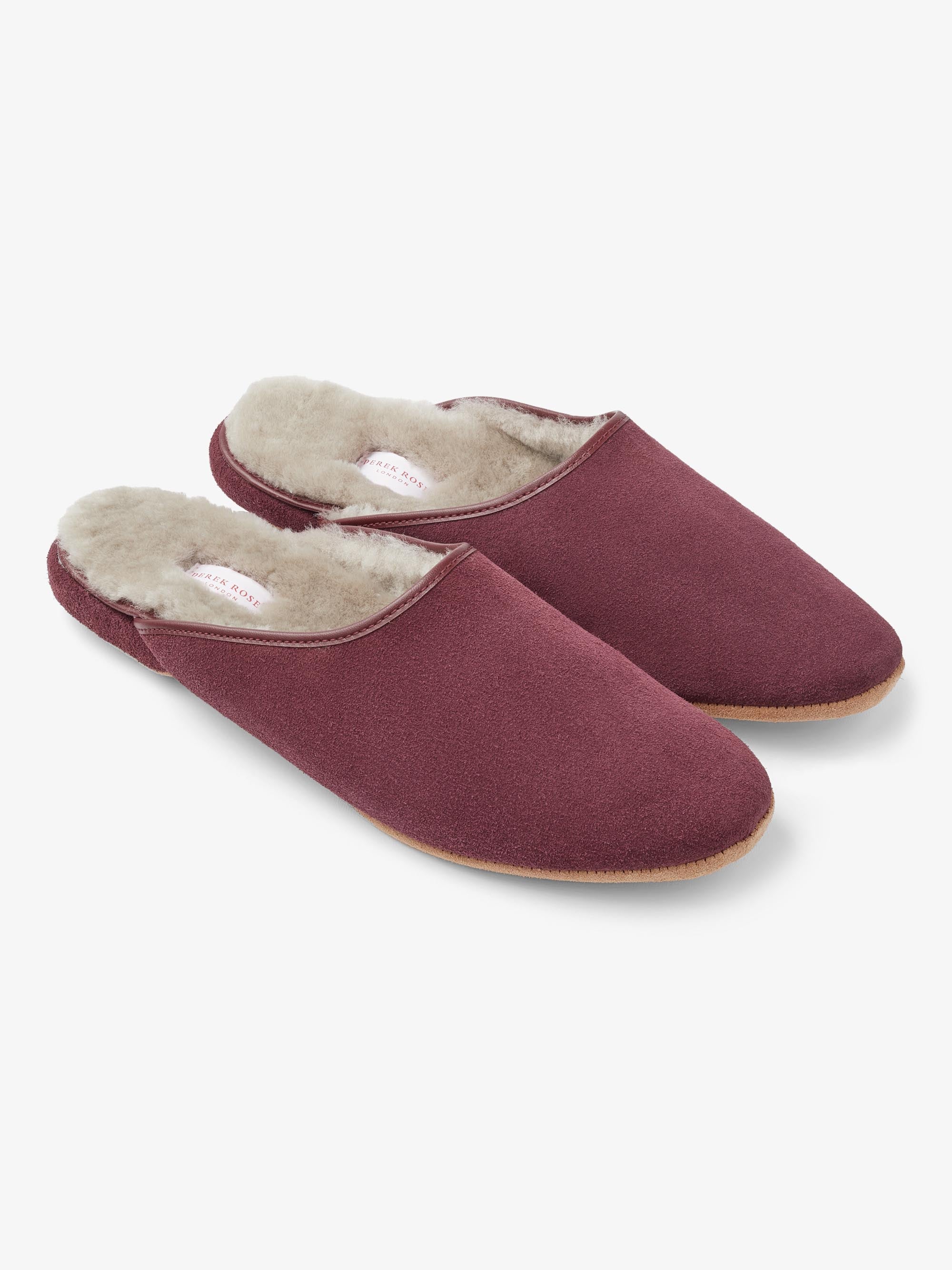 Men's Mule Slippers Douglas Suede Sheepskin Bordeaux