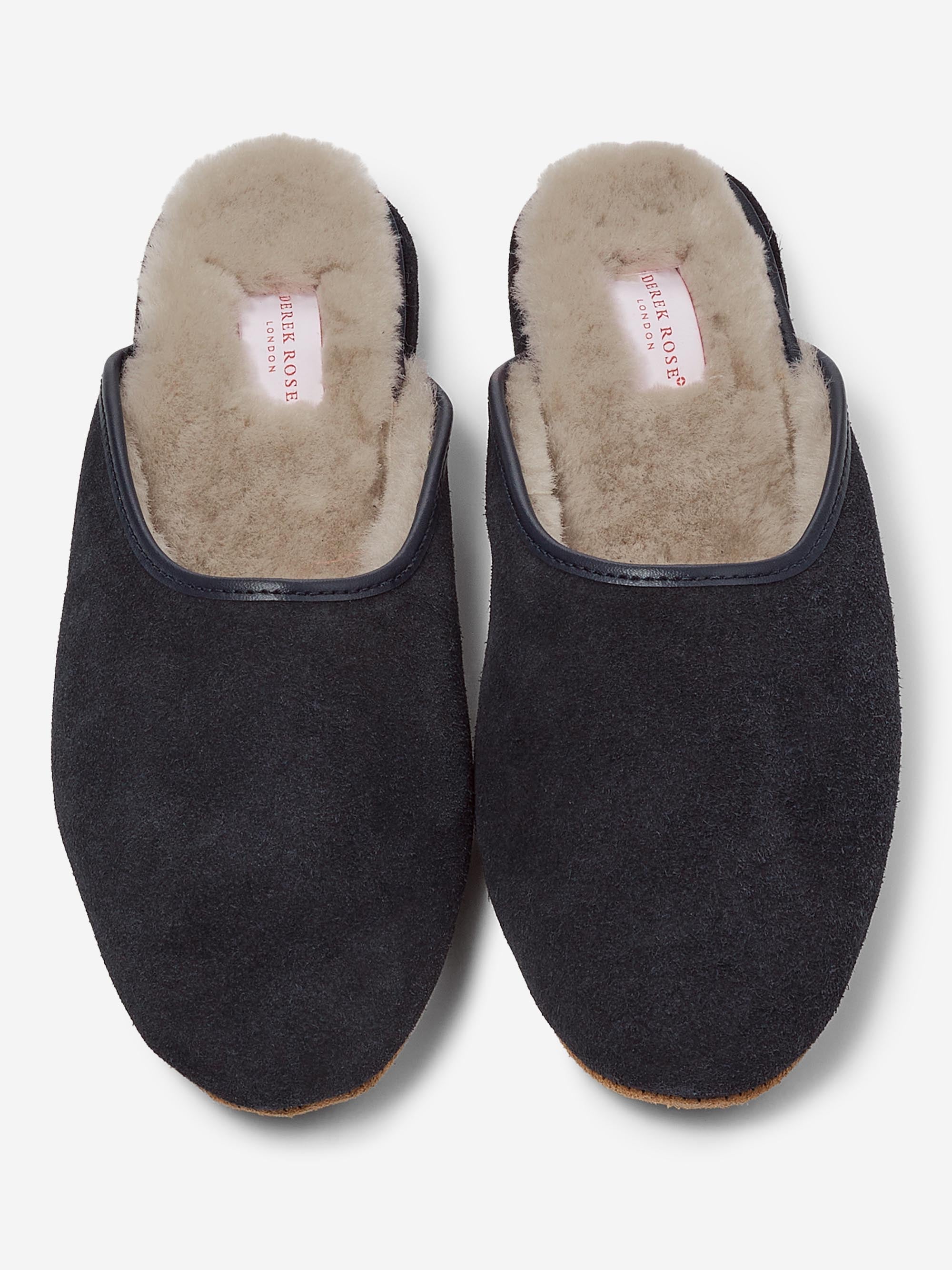 Women's Mule Slippers Imogen Suede Sheepskin Navy