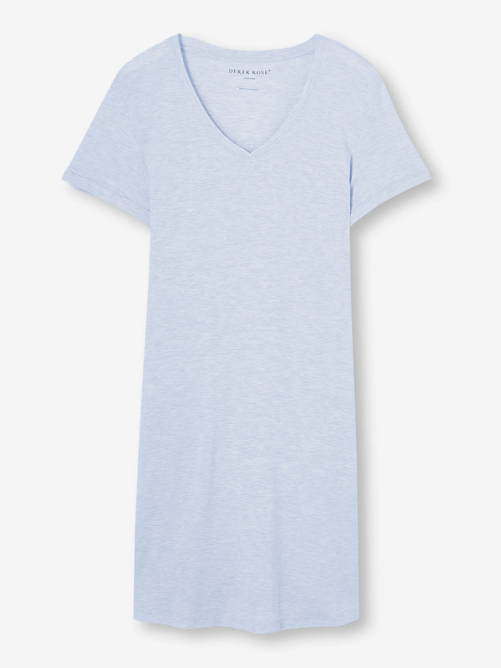 Women's V-Neck Sleep T-Shirt Ethan Micro Modal Stretch Light Blue Marl