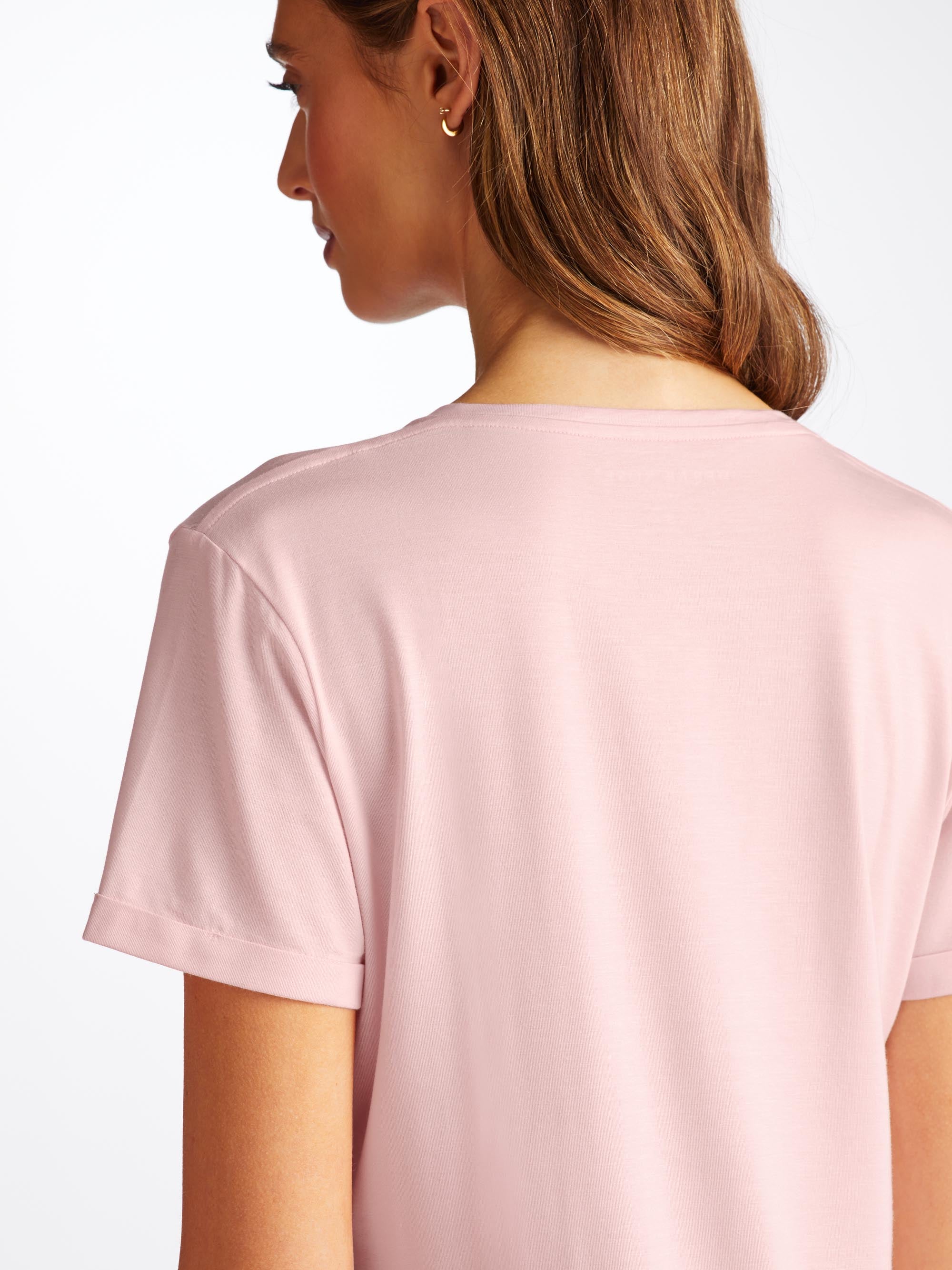 Women's V-Neck Sleep T-Shirt Lara Micro Modal Stretch Ballet Pink