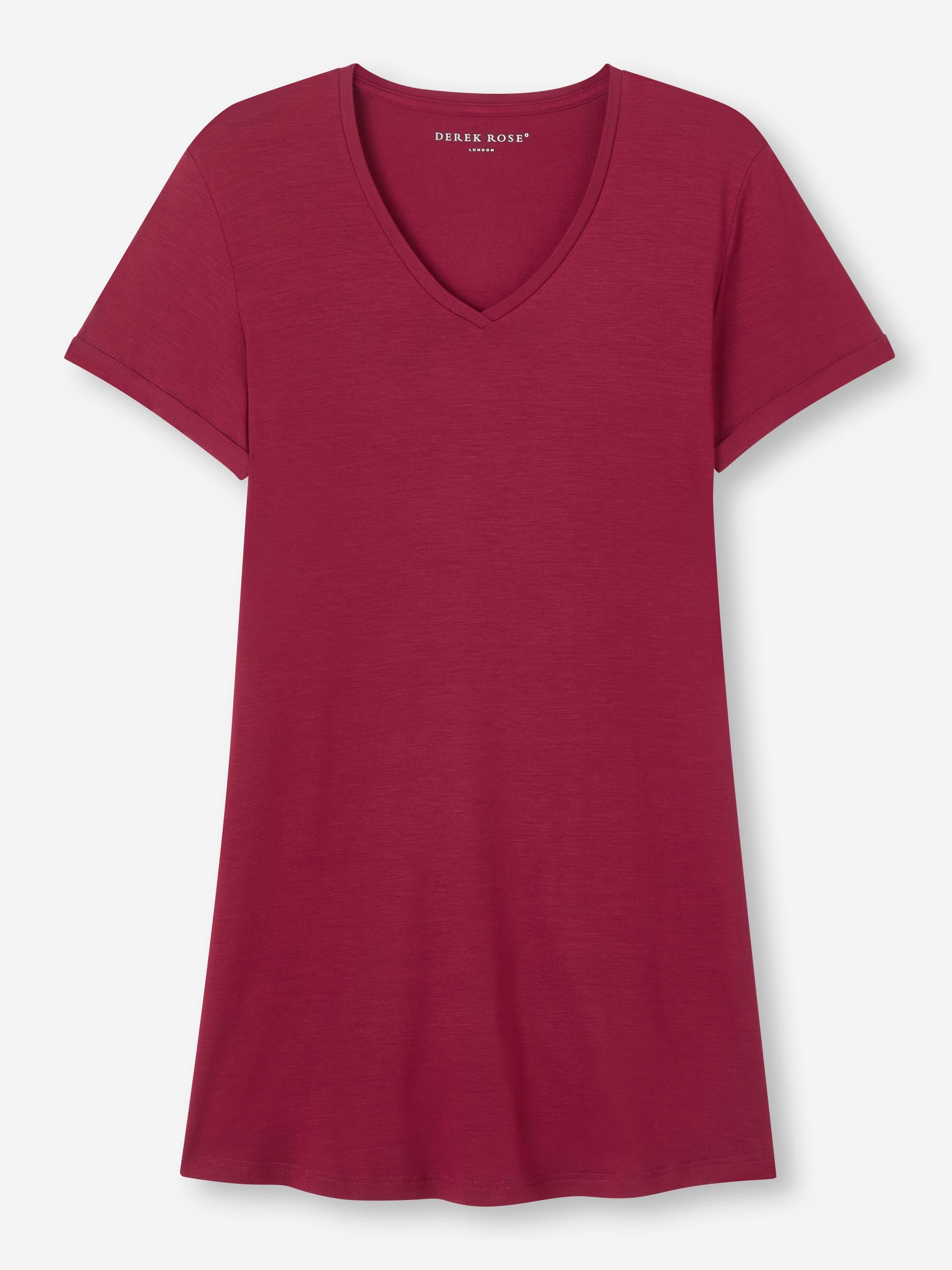 Women's V-Neck Sleep T-Shirt Lara Micro Modal Stretch Claret