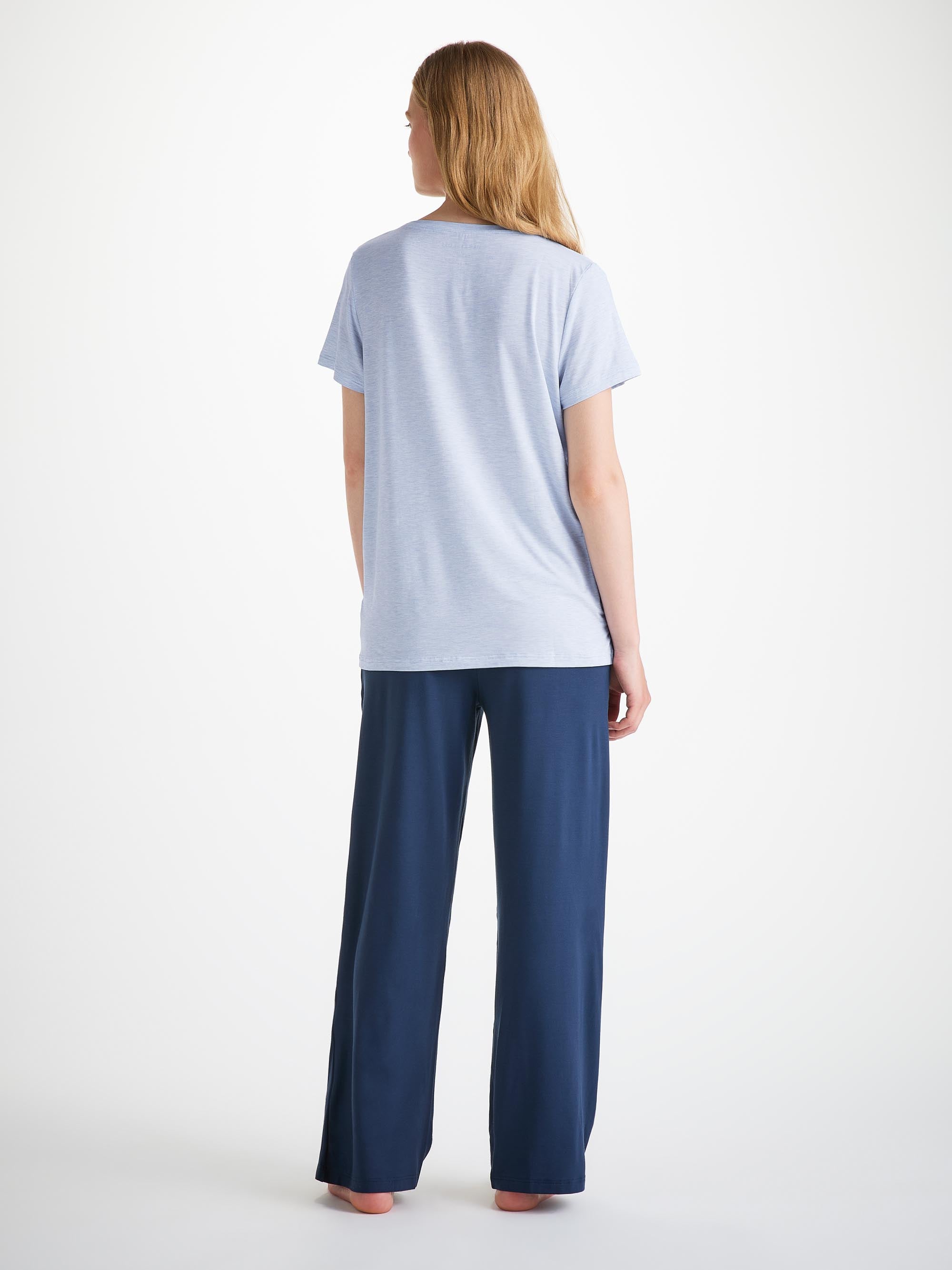 Women's T-Shirt Ethan Micro Modal Stretch Light Blue Marl