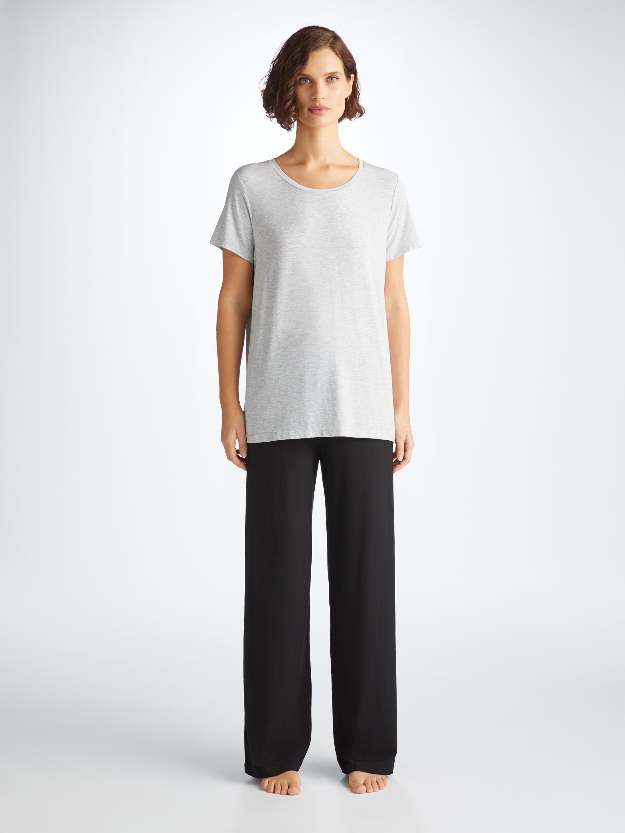 Women's T-Shirt Ethan Micro Modal Stretch Silver Marl