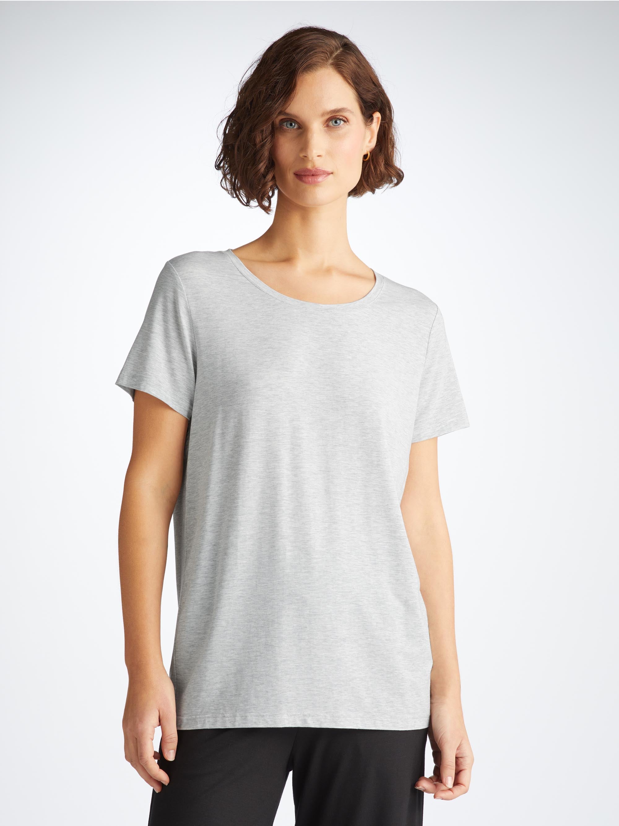 Women's T-Shirt Ethan Micro Modal Stretch Silver Marl