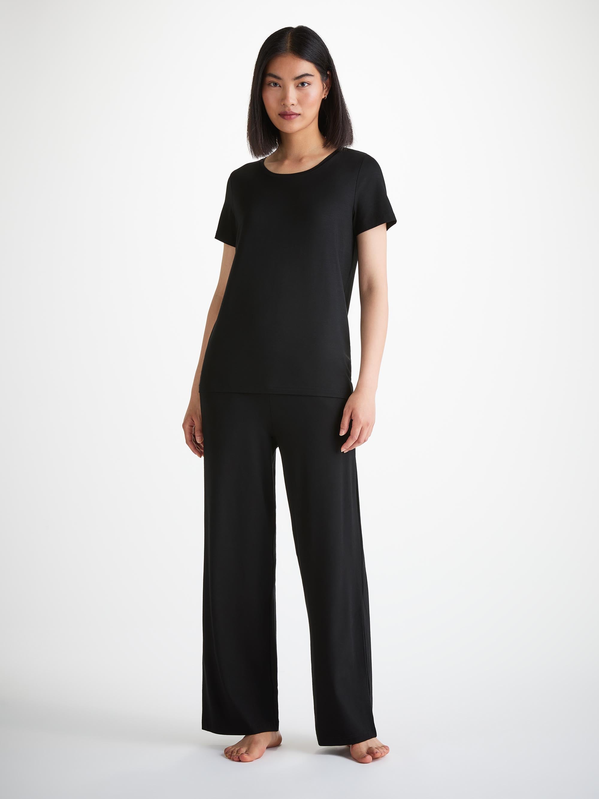 Women's T-Shirt Lara Micro Modal Stretch Black