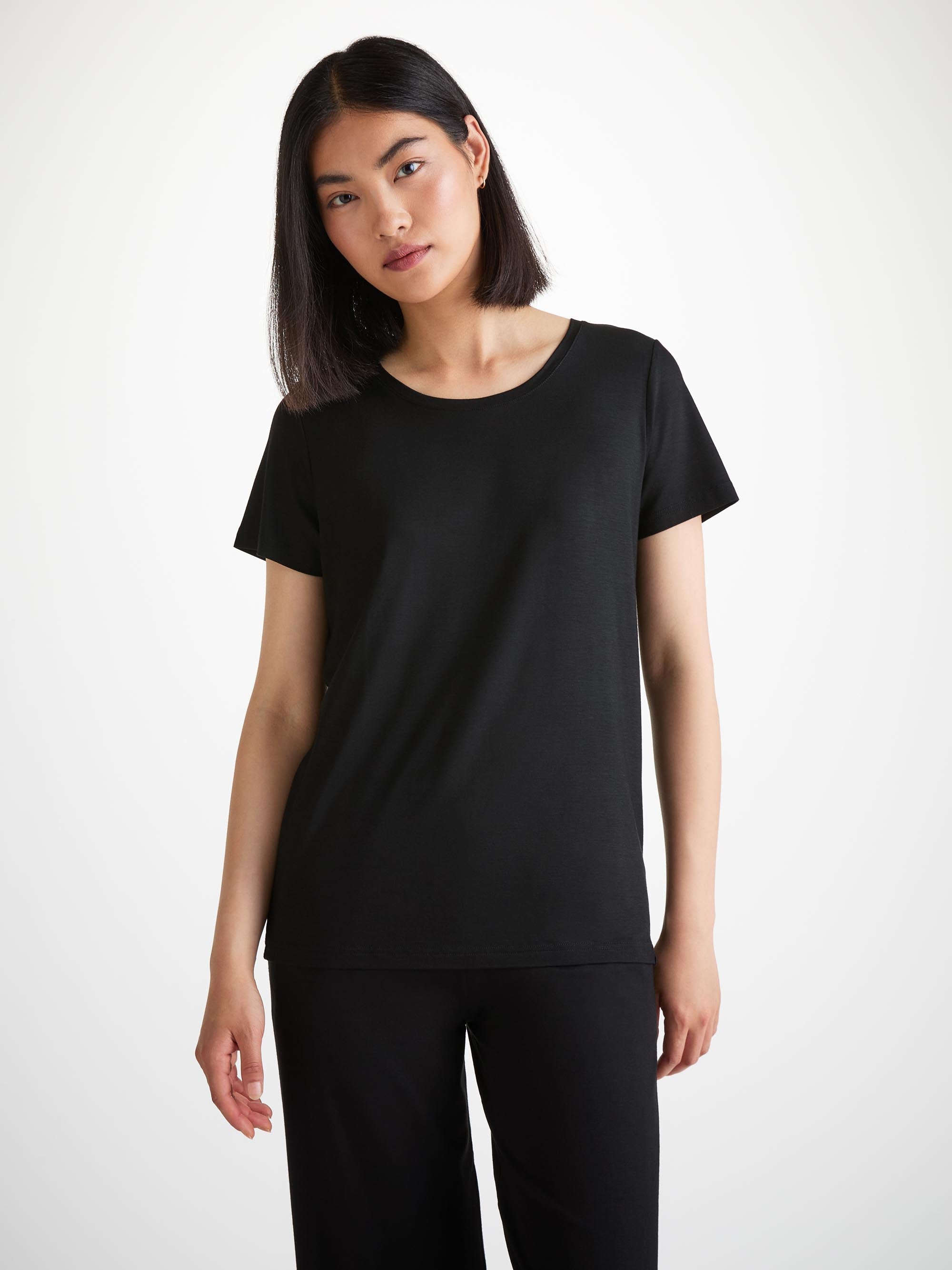 Women's T-Shirt Lara Micro Modal Stretch Black