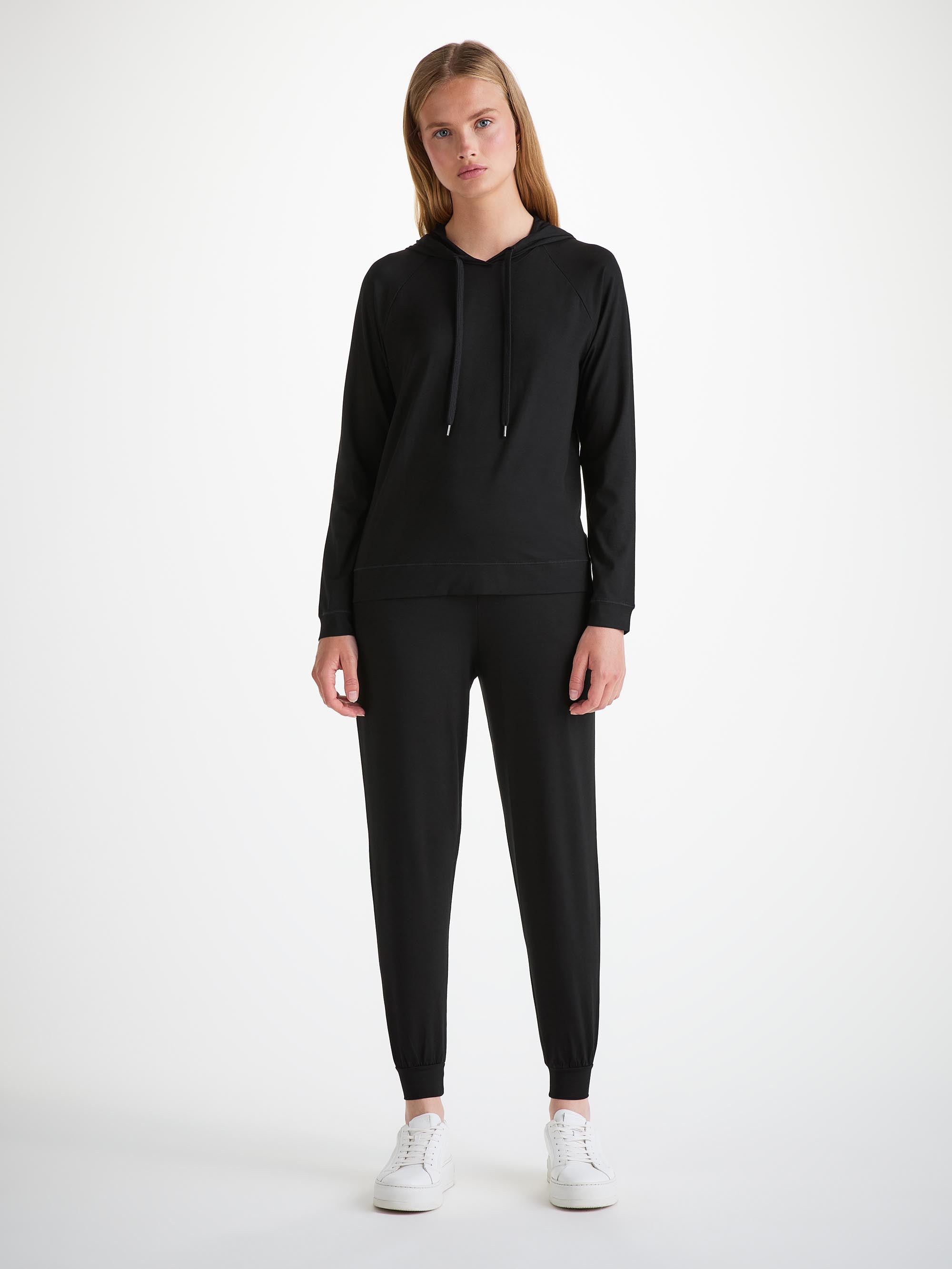 Women's Basel Pullover Hoodie and Track Pants Black