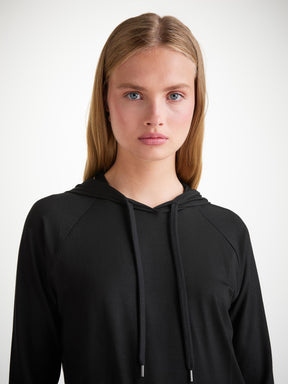 Women's Pullover Hoodie Basel Micro Modal Stretch Black