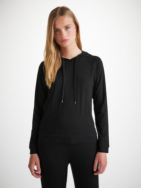 Women's Pullover Hoodie Basel Micro Modal Stretch Black