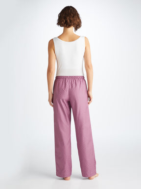 Women's Lounge Pants Kate 10 Cotton Jacquard Purple