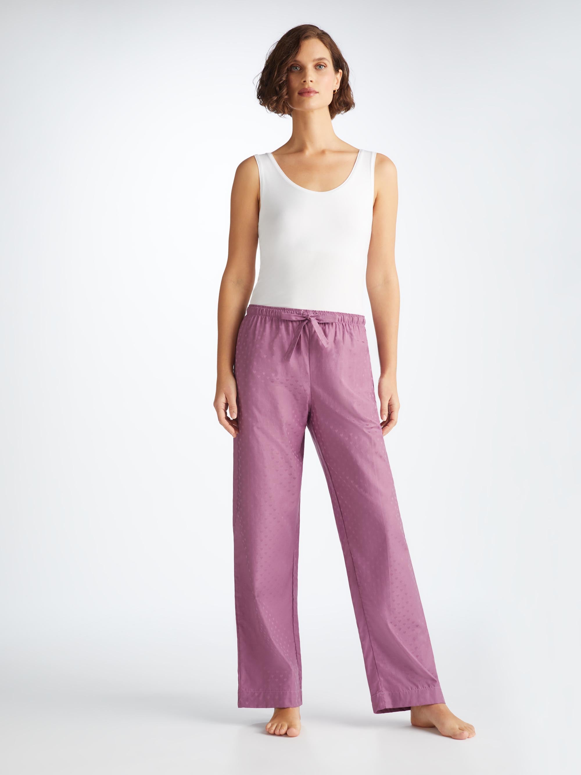 Women's Lounge Pants Kate 10 Cotton Jacquard Purple