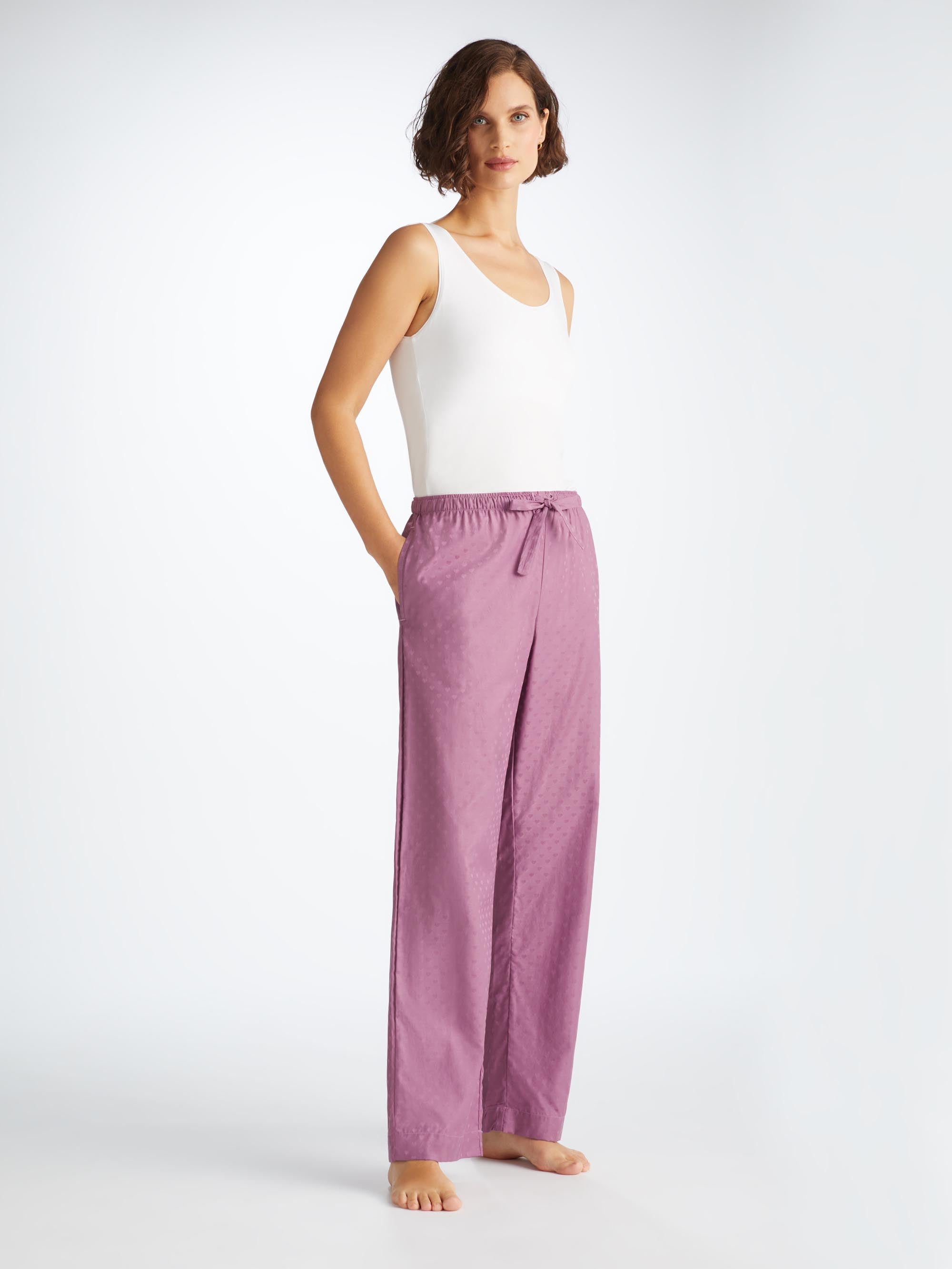 Women's Lounge Trousers Kate 10 Cotton Jacquard Purple