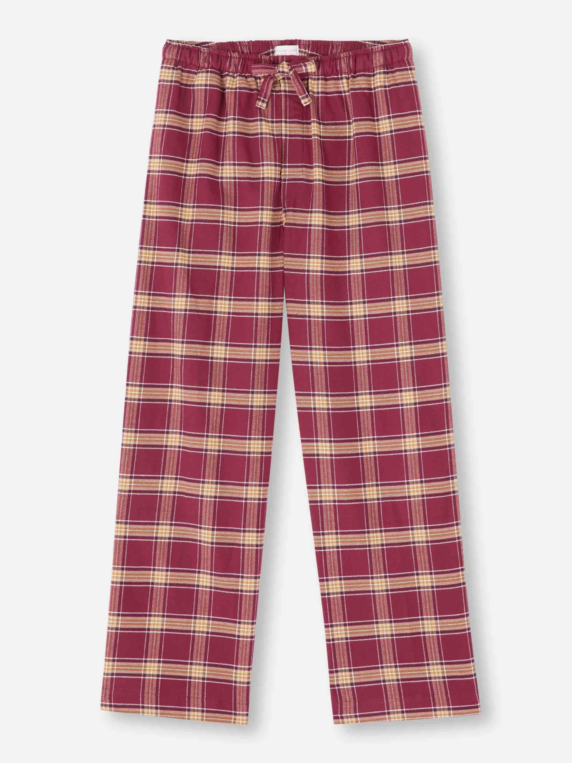 Women's Lounge Pants Kelburn 48 Brushed Cotton Burgundy