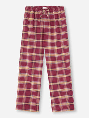 Women's Lounge Trousers Kelburn 48 Brushed Cotton Burgundy