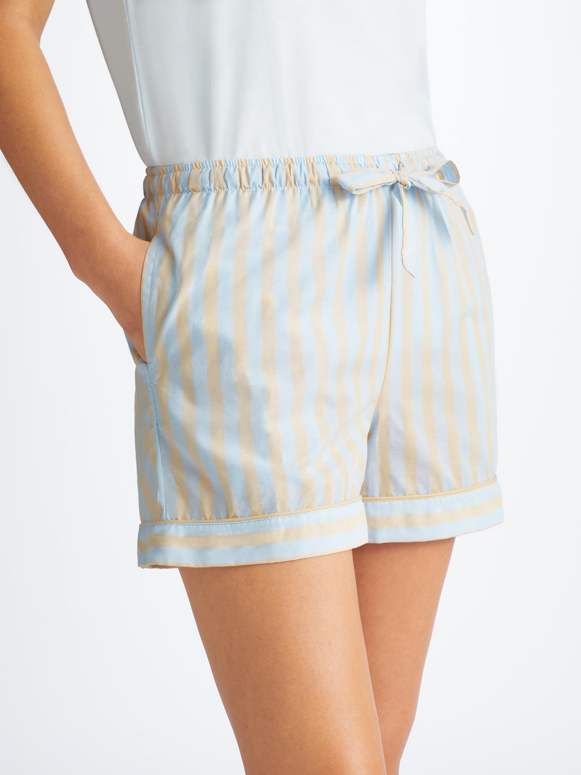 Women's Lounge Shorts Amalfi 20 Cotton Batiste Blue