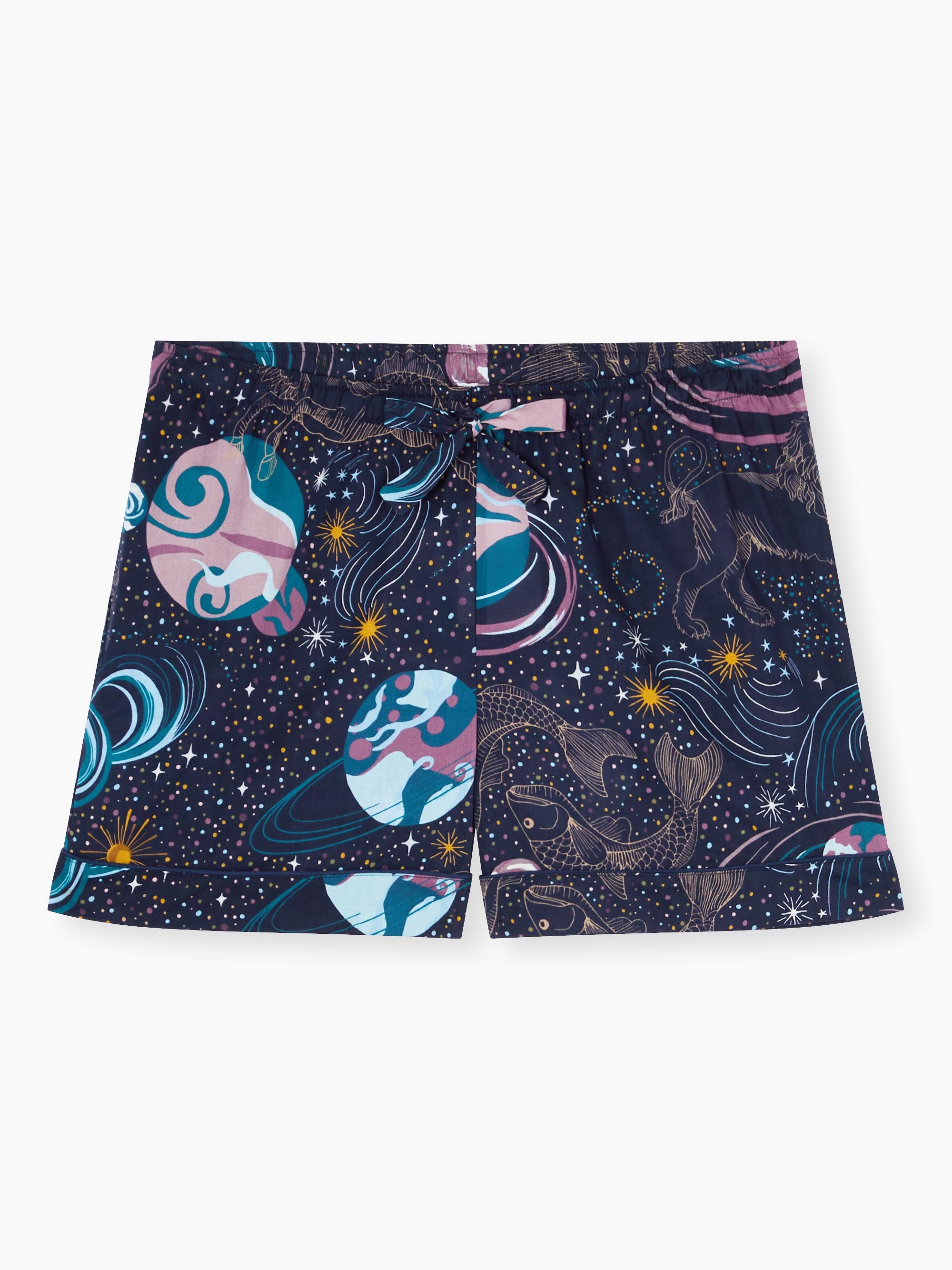 Women's Lounge Shorts Ledbury 76 Cotton Batiste Navy