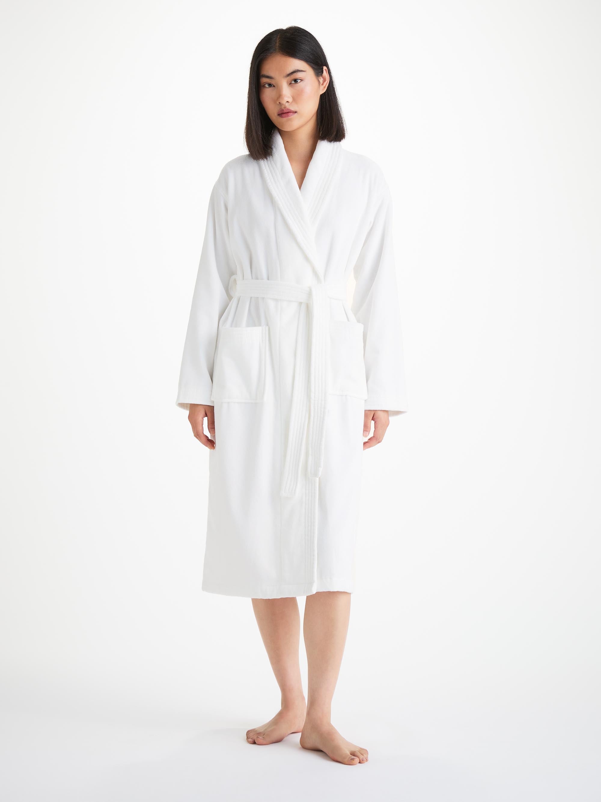 Women's Bathrobe Triton 10 Terry Cotton White