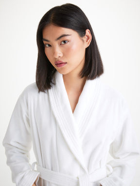 Women's Bathrobe Triton 10 Terry Cotton White