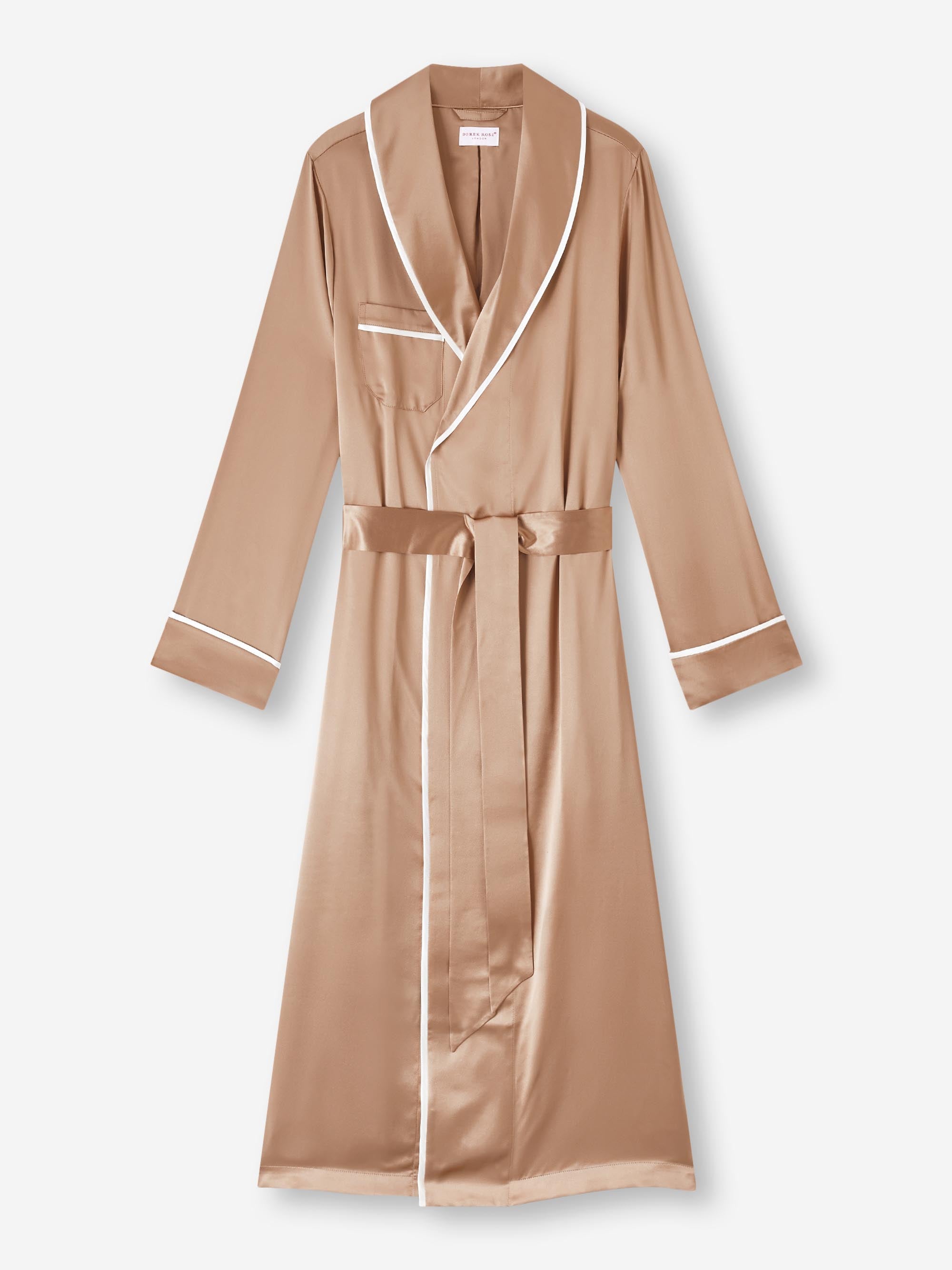 Women's Long Dressing Gown Bailey Silk Satin Bronze