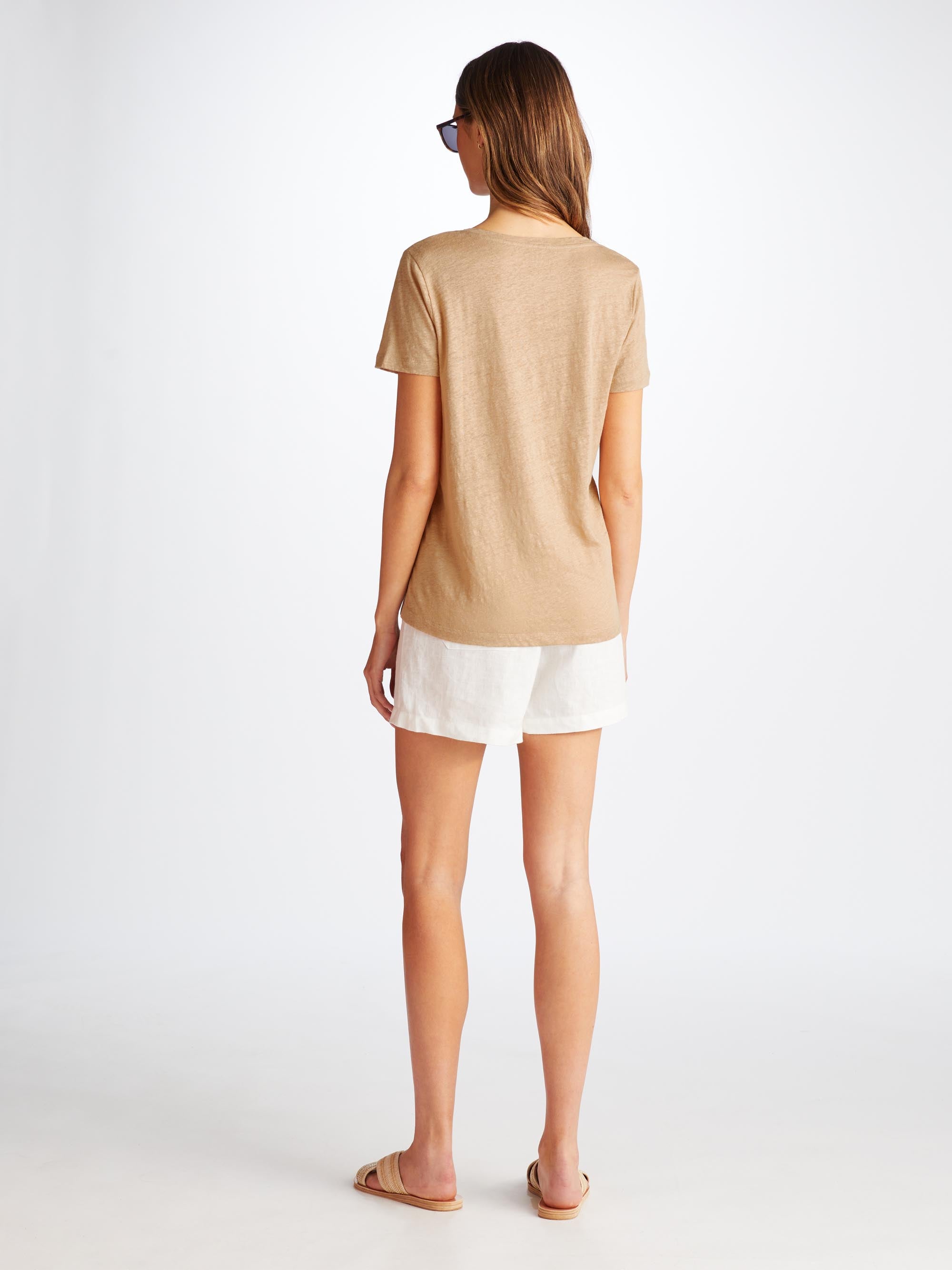 Women's V-Neck T-Shirt Jordan Linen Sand