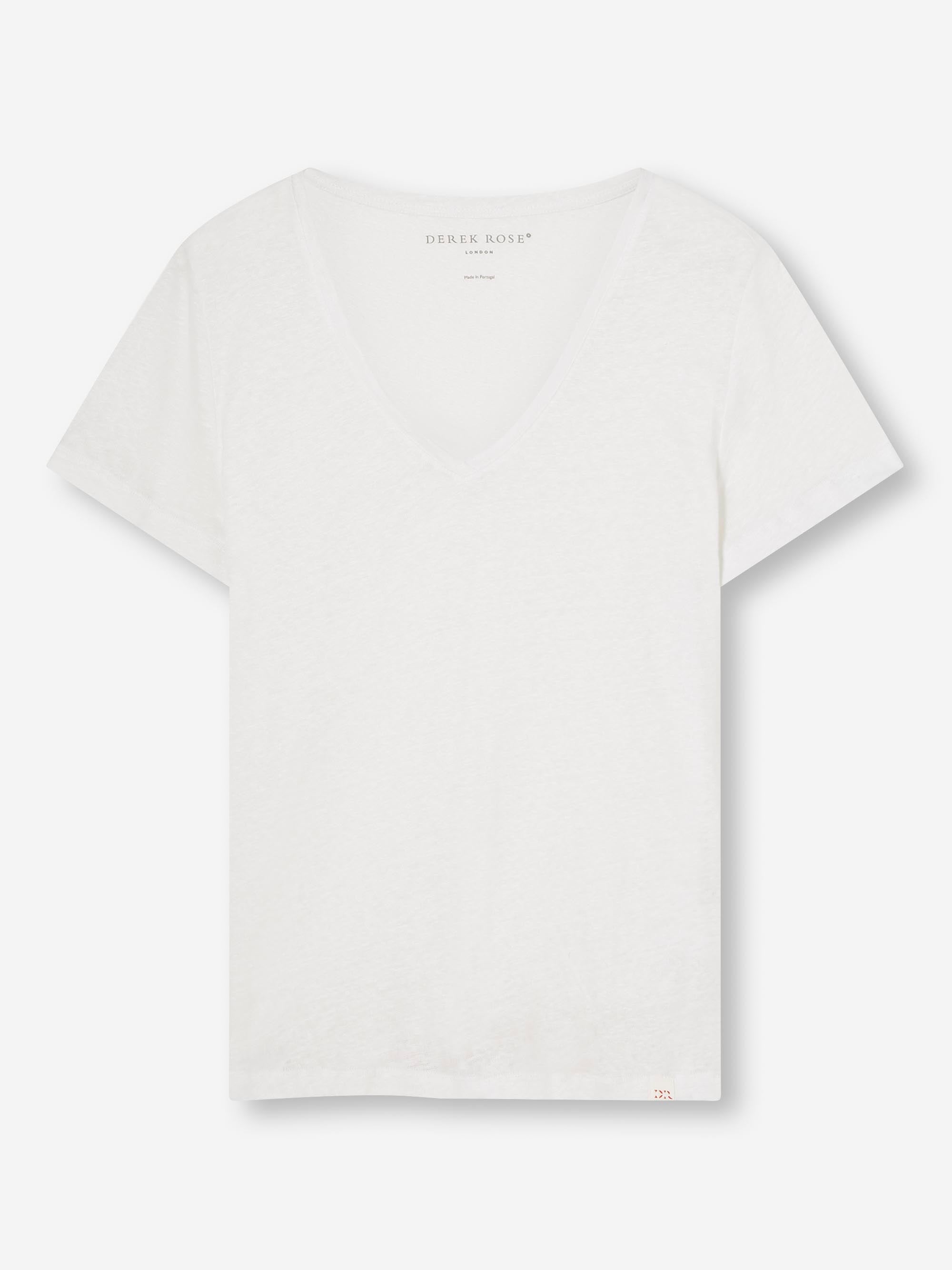 Women's V-Neck T-Shirt Jordan Linen White