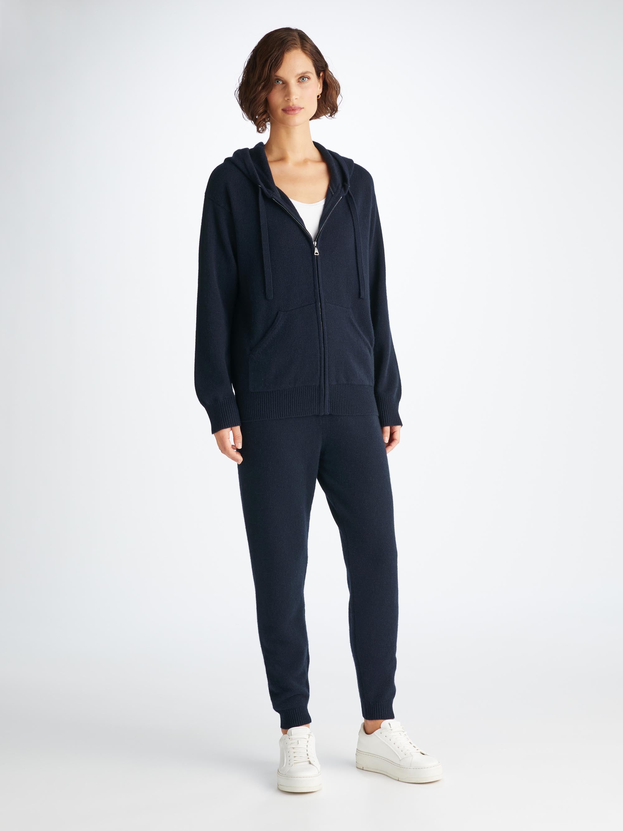 Women's Hoodie and Track Pants Daphne Cashmere Navy