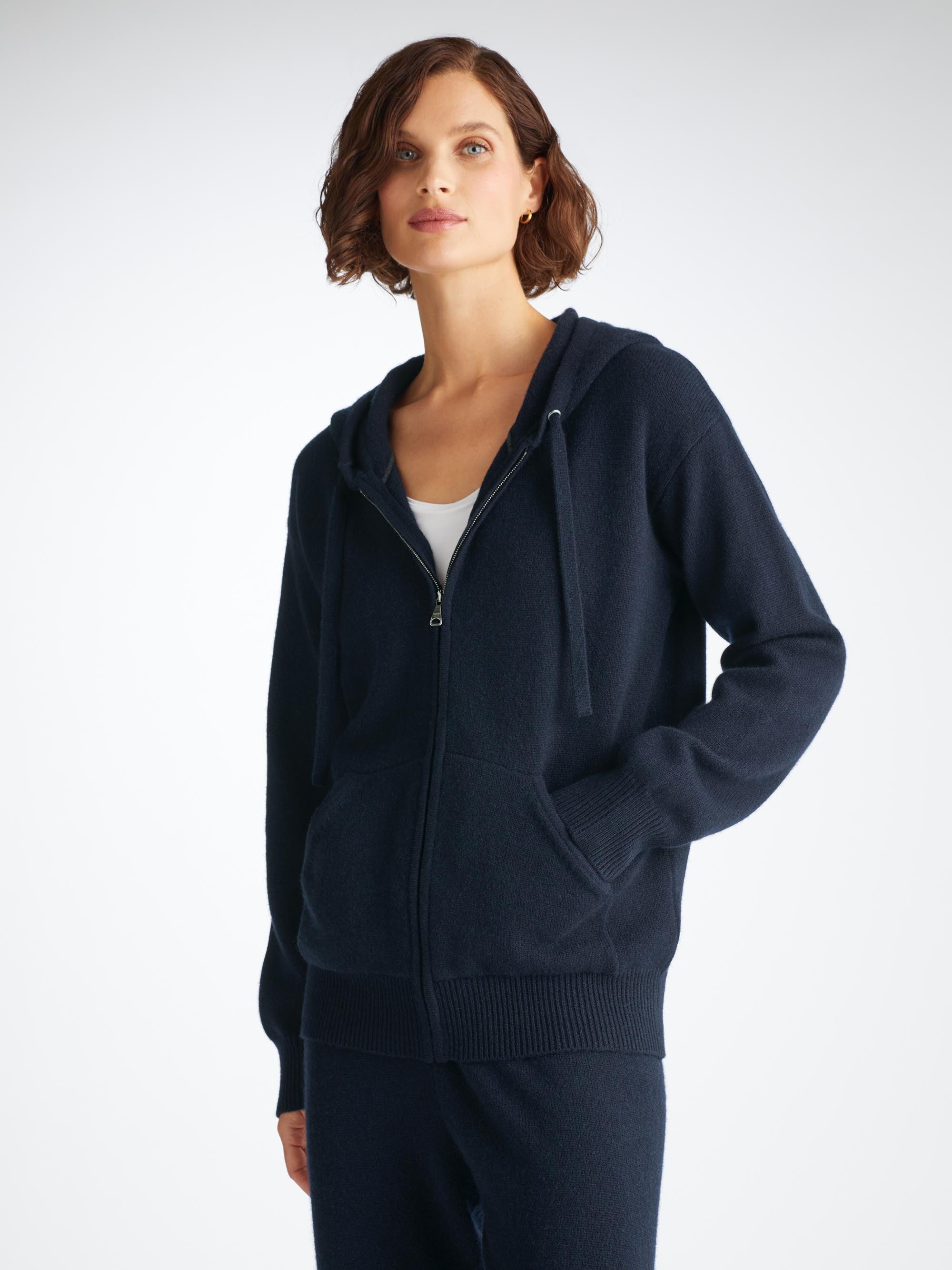 Women's Hoodie and Track Pants Daphne Cashmere Navy