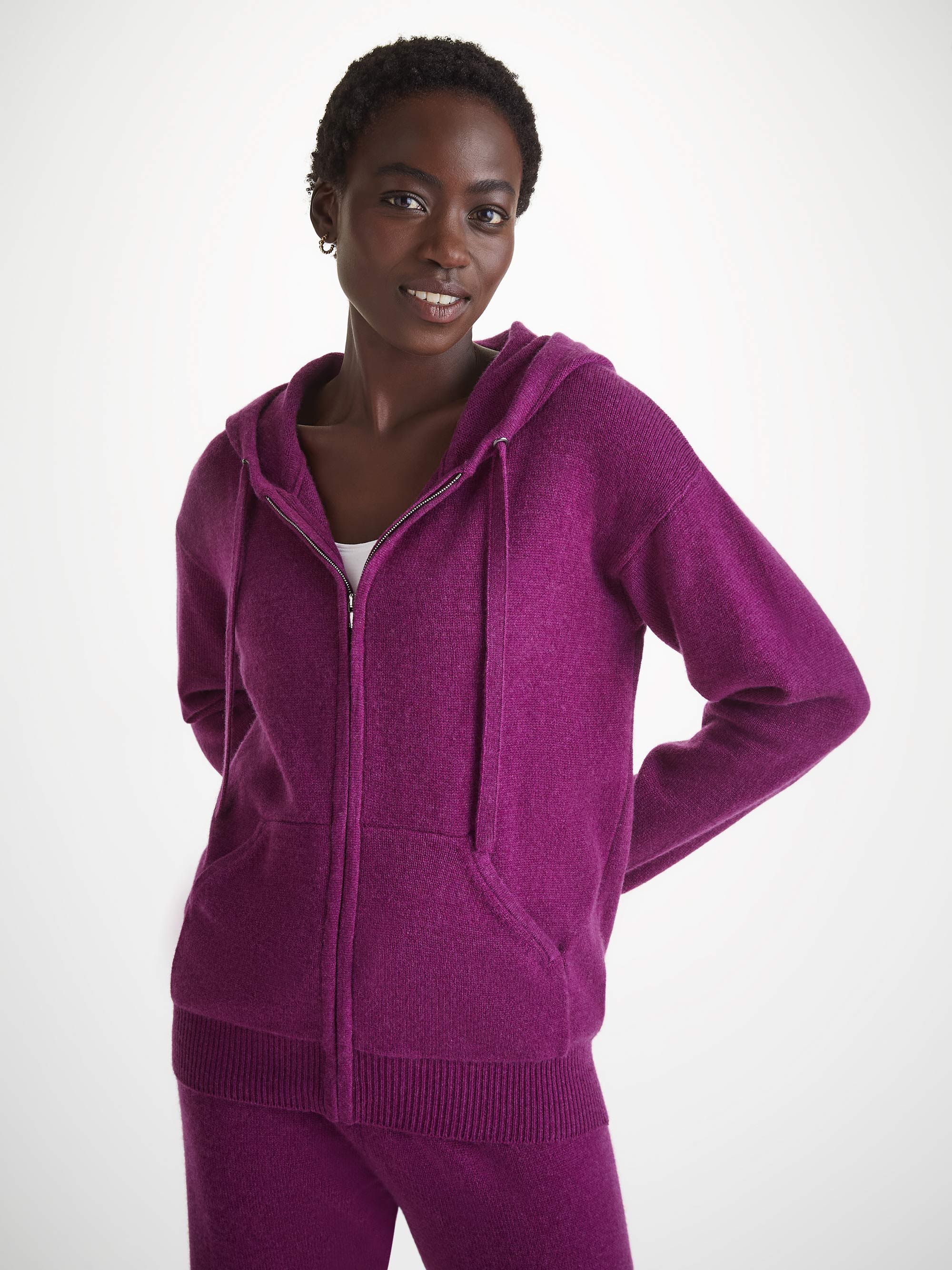 Women's Hoodie and Track Pants Daphne Cashmere Purple