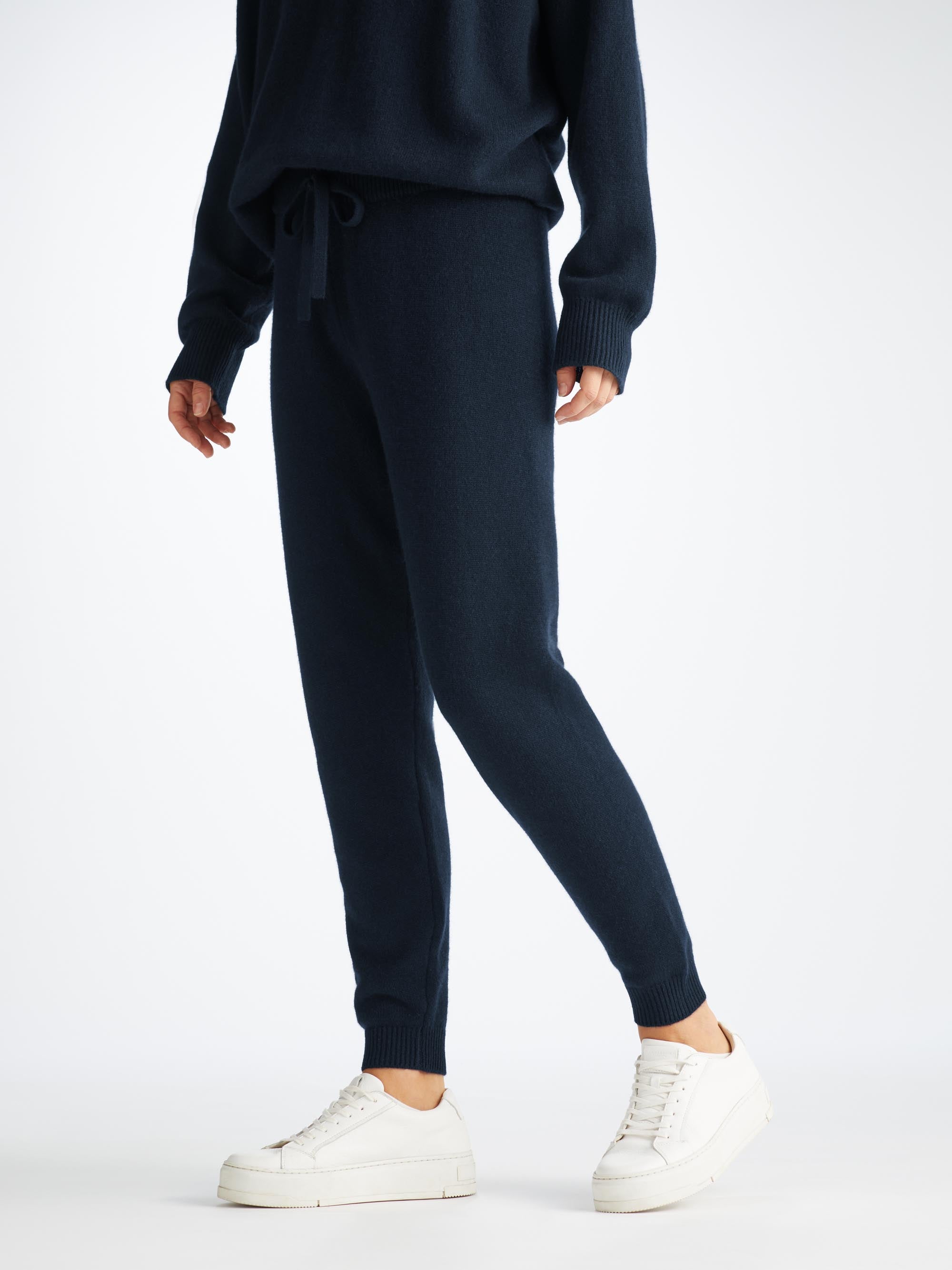 Women's Sweatshirt and Sweatpants Daphne Cashmere Navy Set