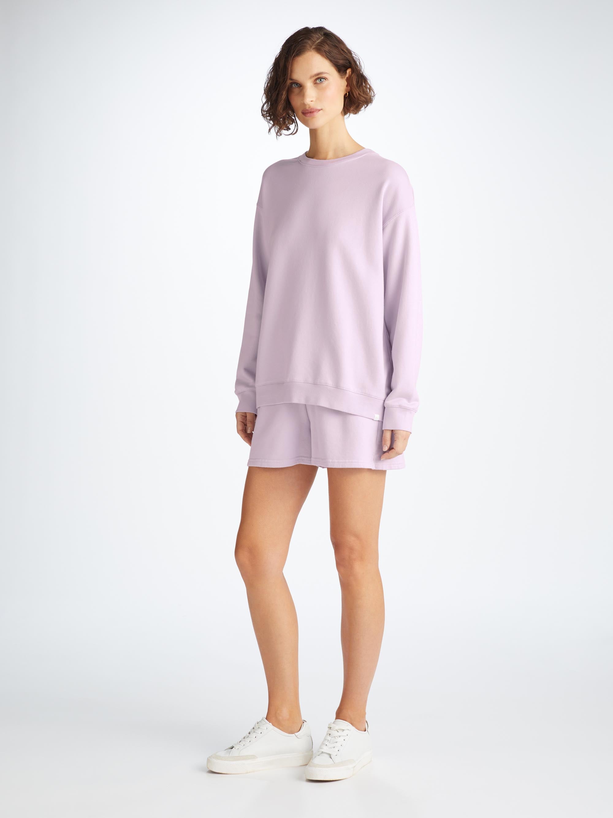 Women's Sweatshirt and Sweat Shorts Quinn Cotton Modal Lilac