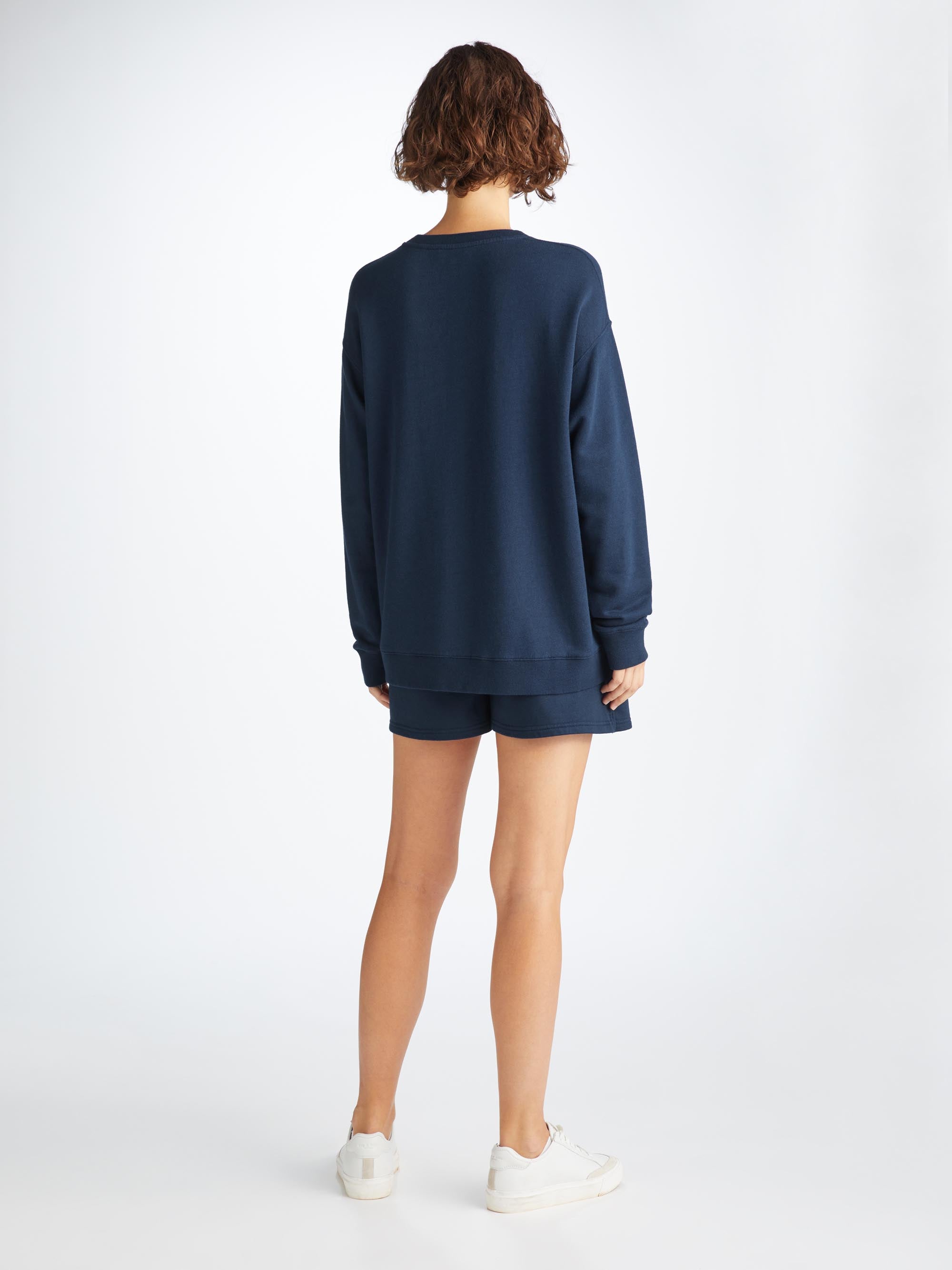 Women's Sweatshirt and Sweat Shorts Quinn Cotton Modal Navy