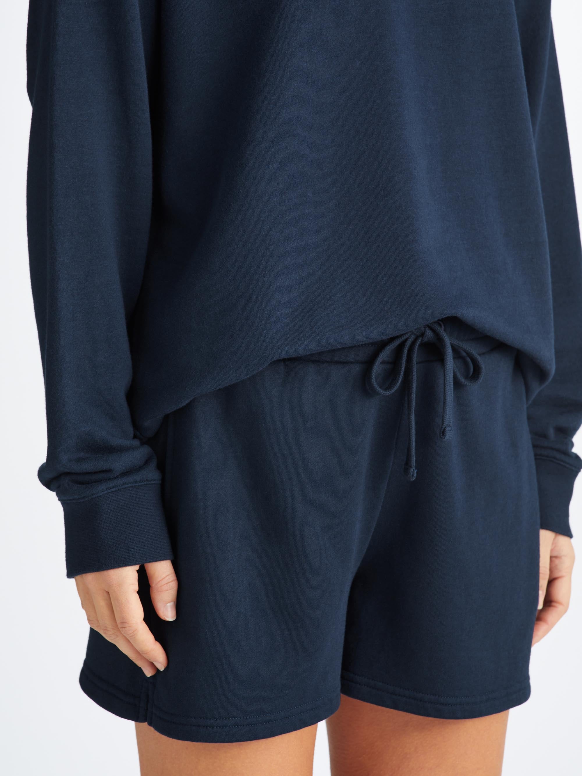 Women's Sweatshirt and Sweat Shorts Quinn Cotton Modal Navy