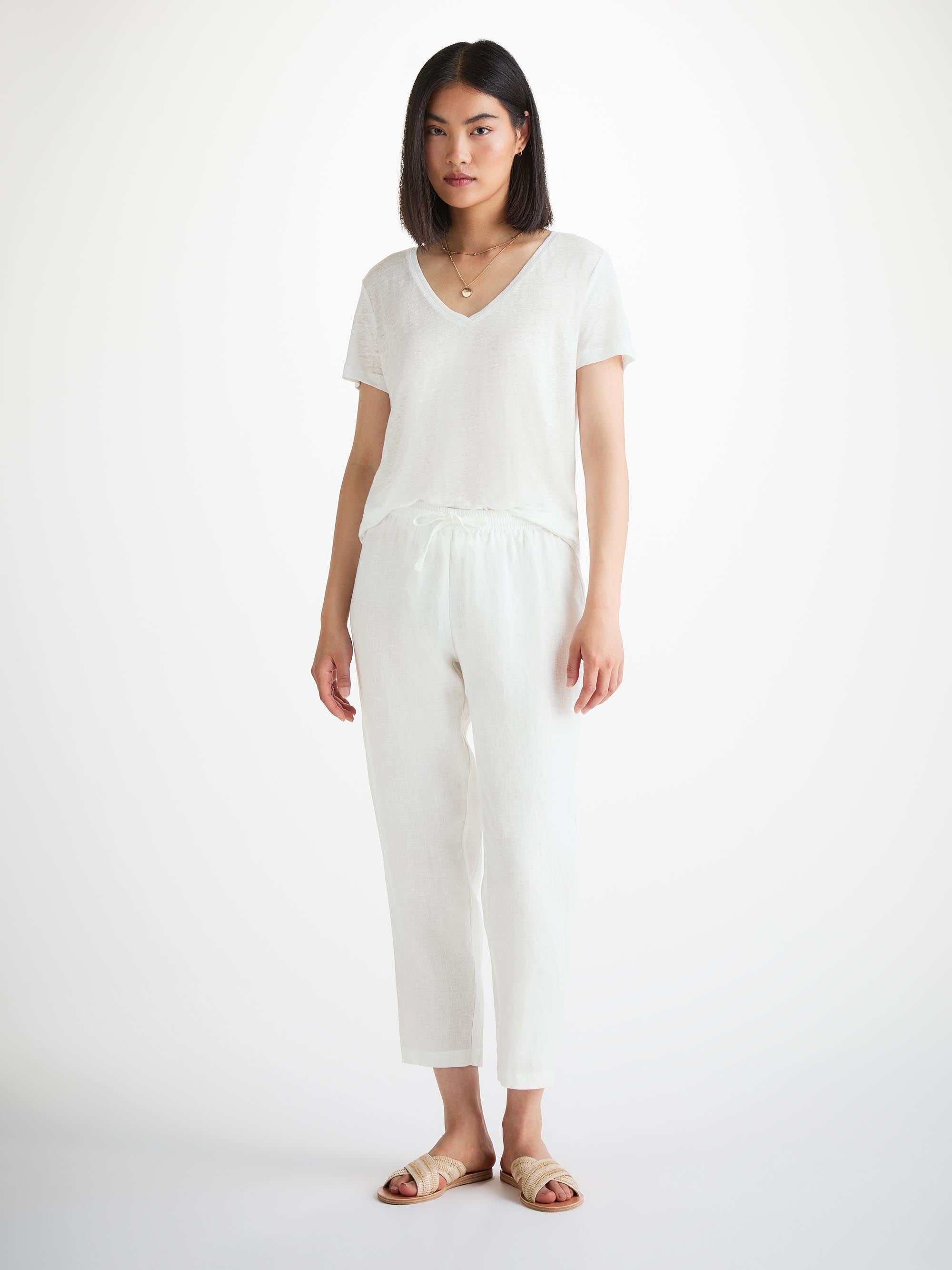 Women's Pants Vienna Linen White