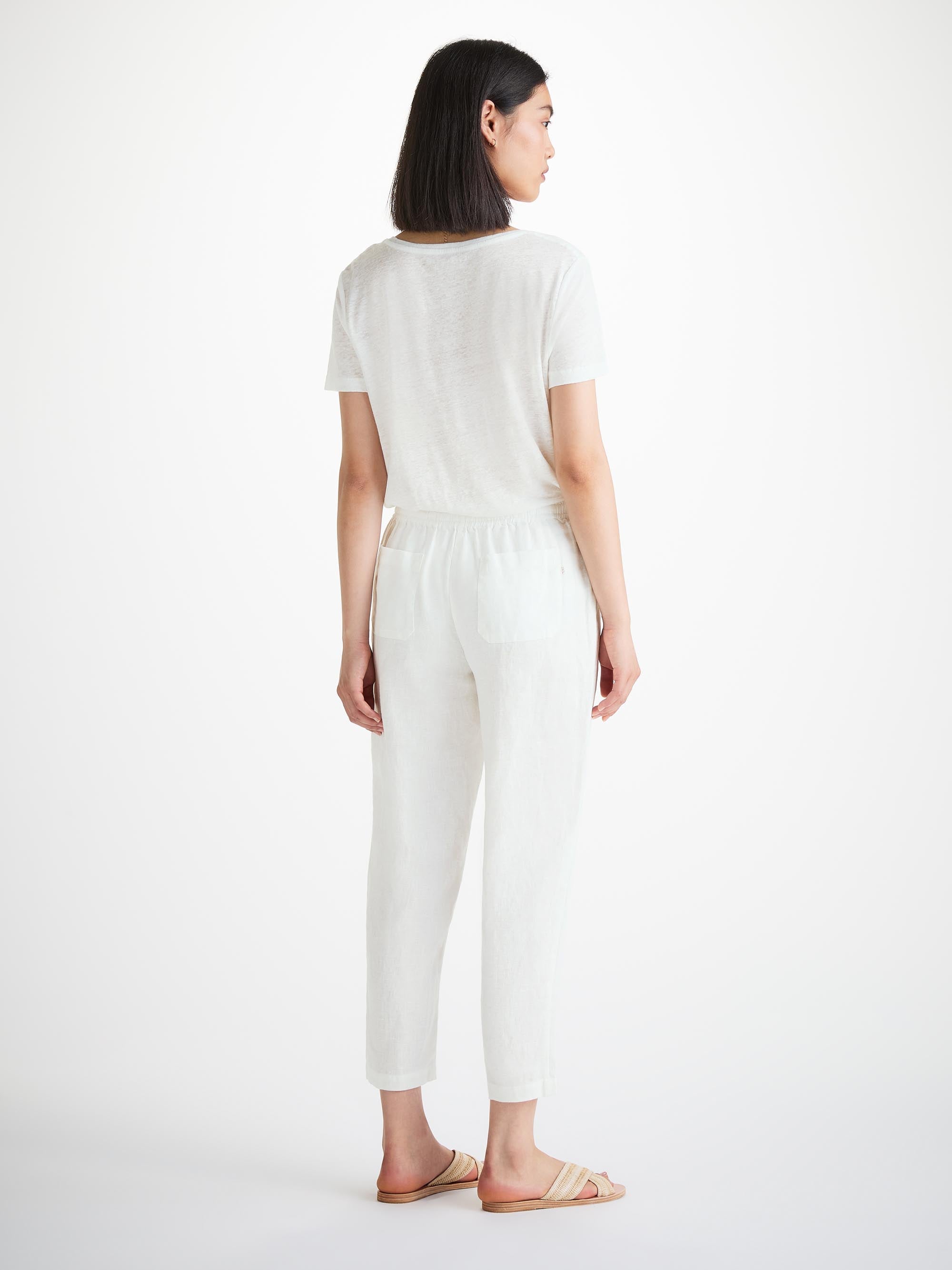 Women's Trousers Vienna Linen White