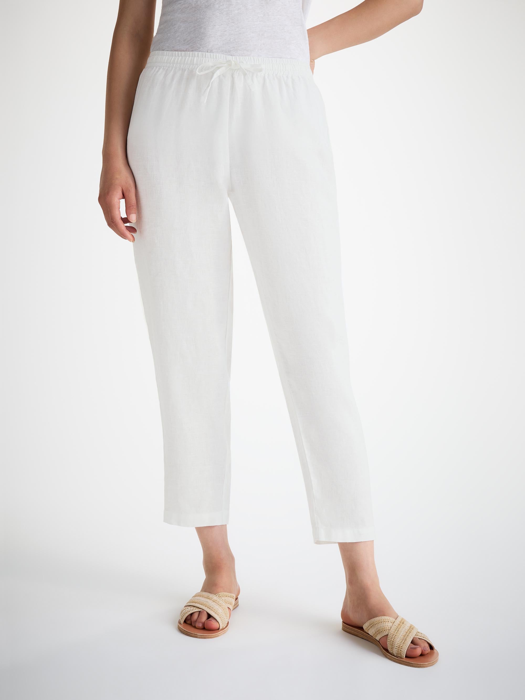 Women's Pants Vienna Linen White