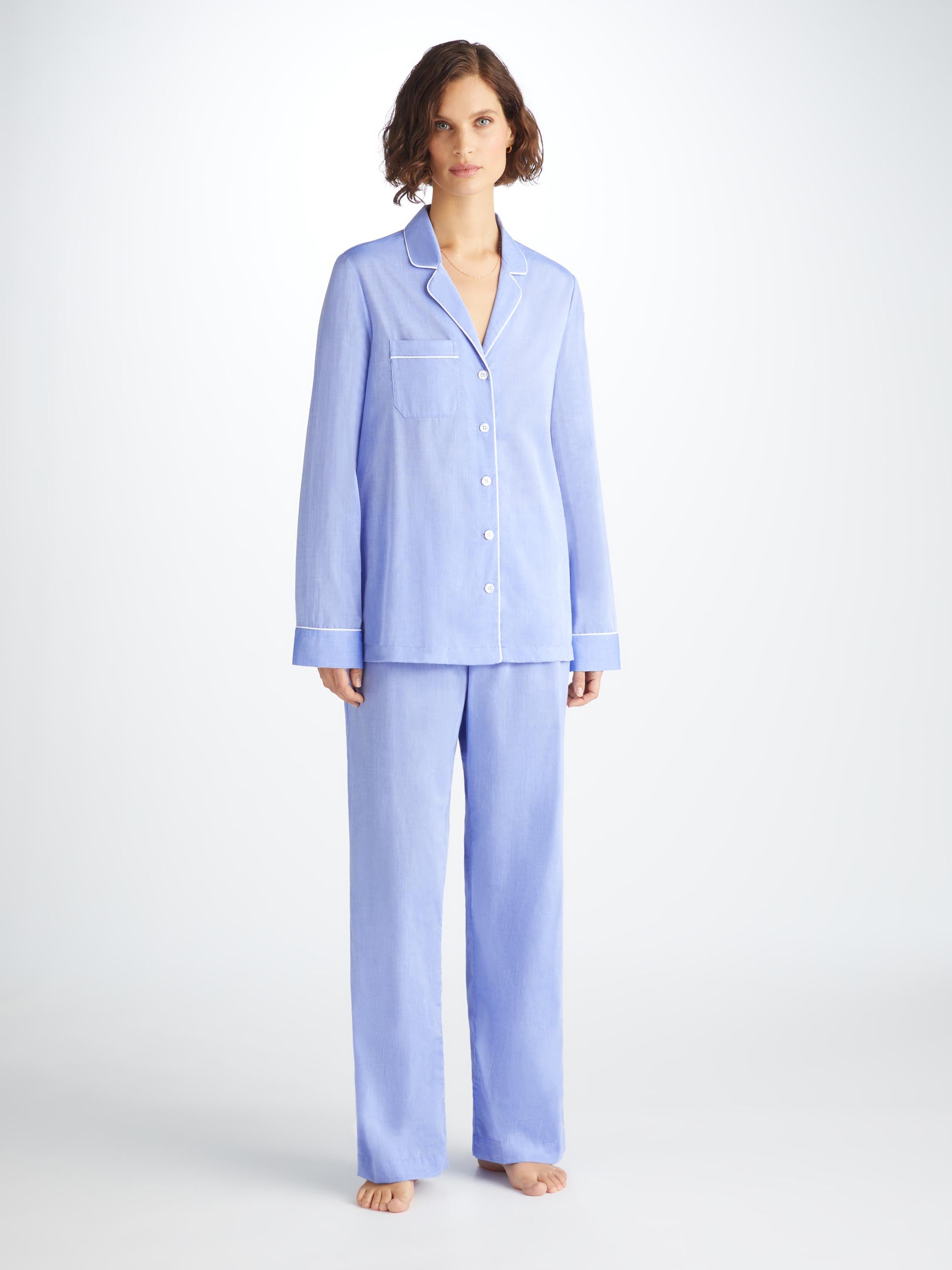 Women's Pyjamas Amalfi Cotton Batiste Blue